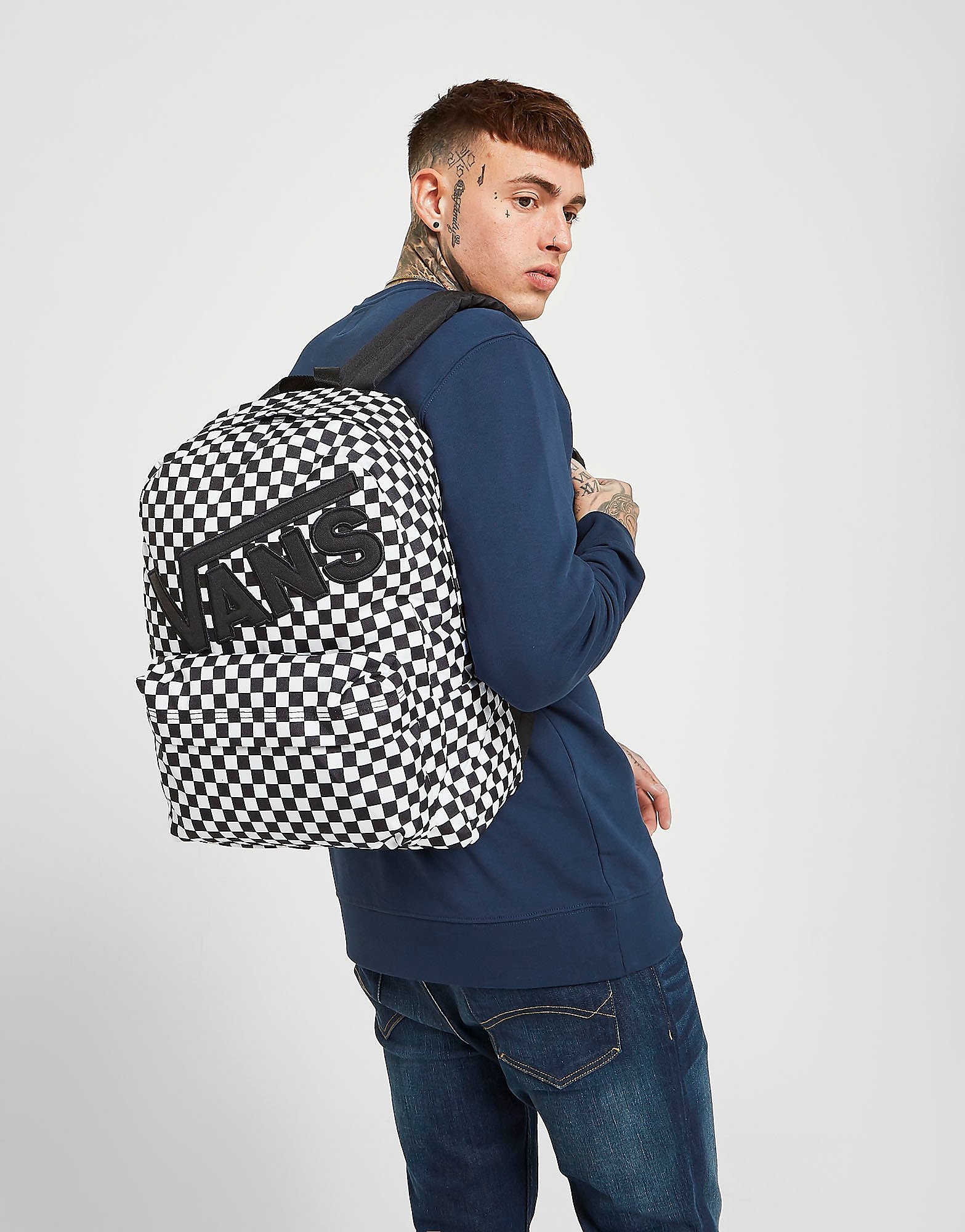 

Vans Check Backpack - Only at JD - White/Black - Kids, White/Black