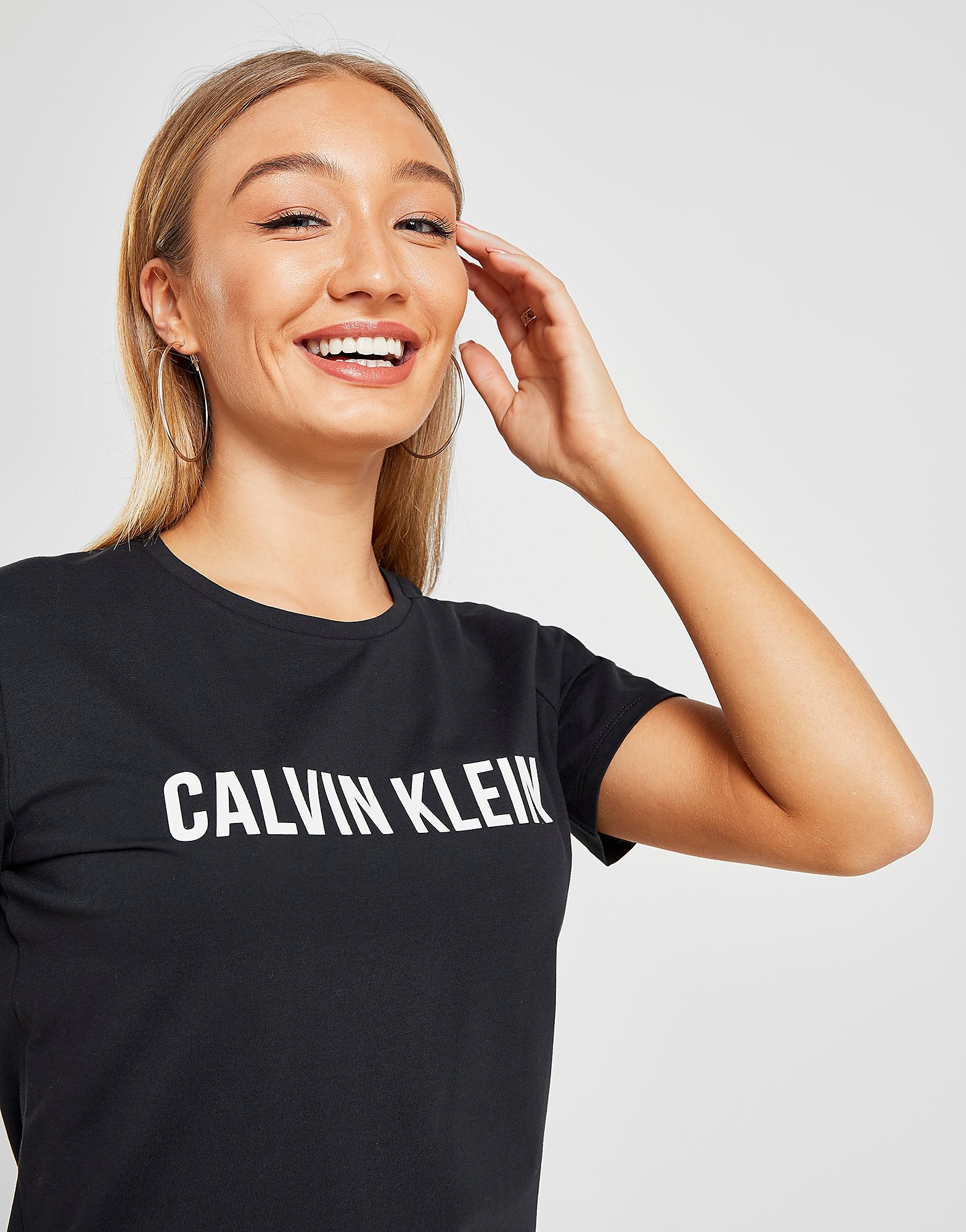 

Calvin Klein Performance Logo T-Shirt - Black/White - Womens, Black/White