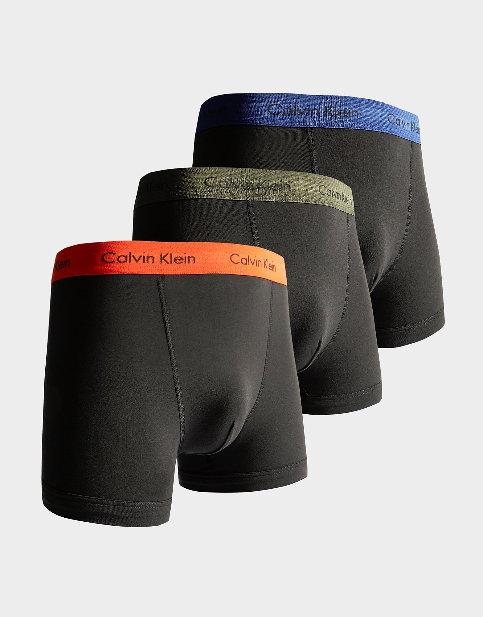 

Calvin Klein 3-Pack Boxer Shorts - Black/Olive/Blue/Orange - Mens, Black/Olive/Blue/Orange