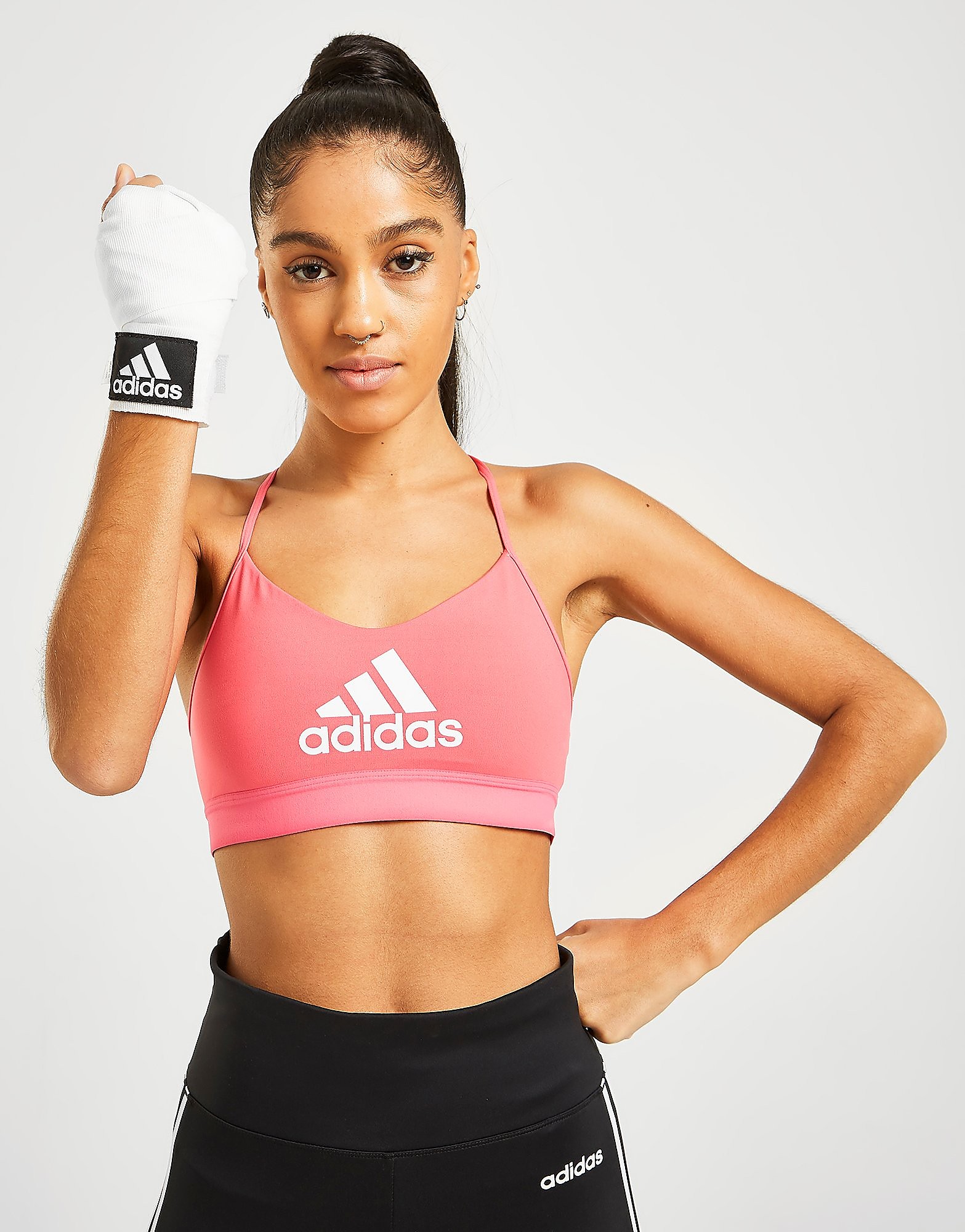 adidas Boxing Hand Wraps - White/Black - Womens, White/Black