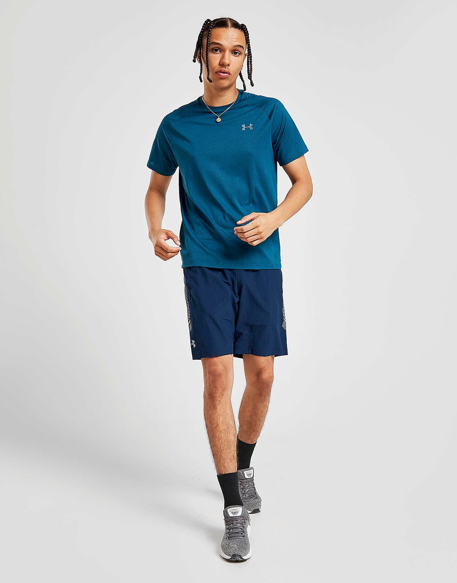 

Under Armour Graphic Woven Shorts - Blue/Grey - Mens, Blue/Grey
