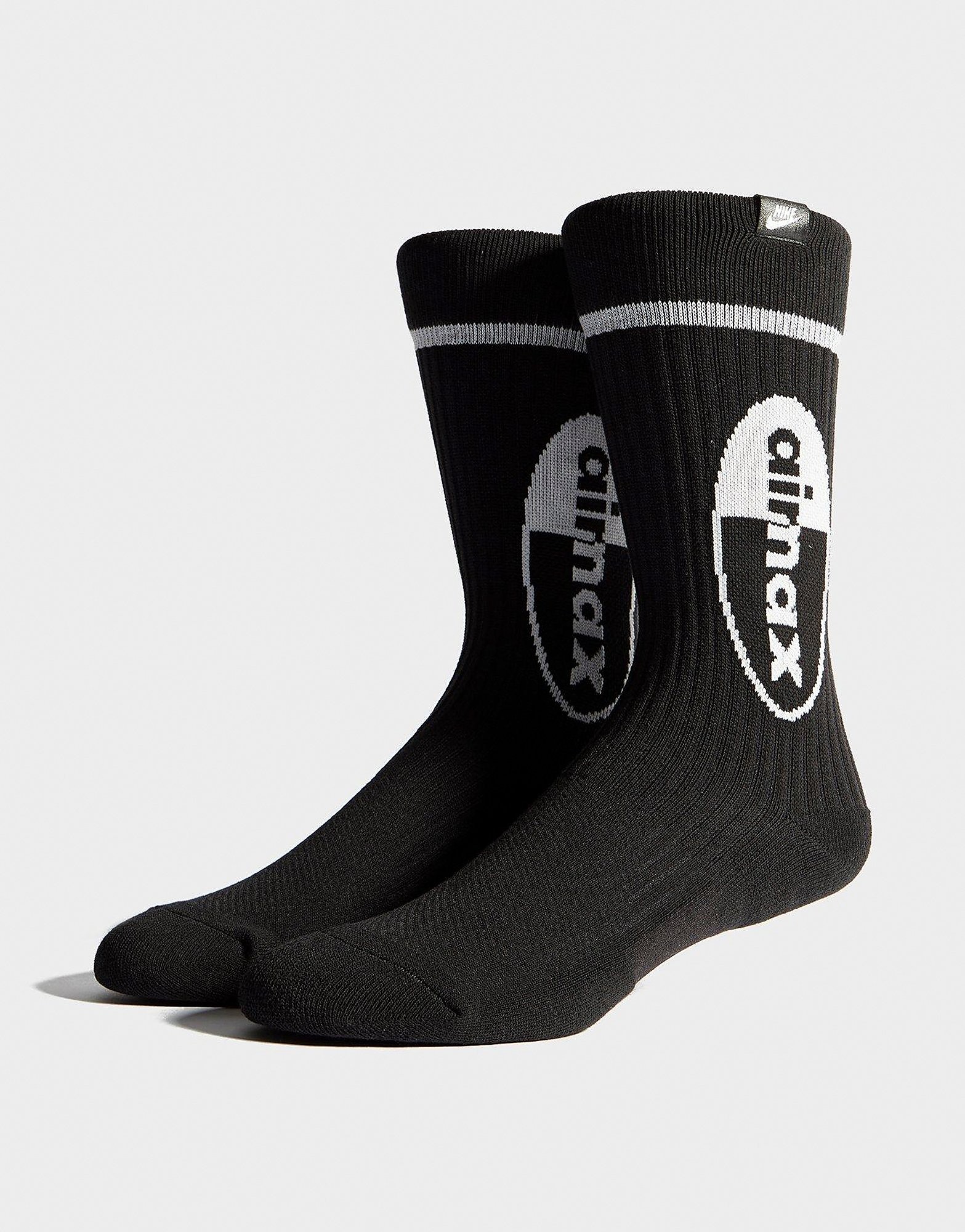 

Nike Air Max Crew Socks (2 Pack) - Black/White - Mens, Black/White