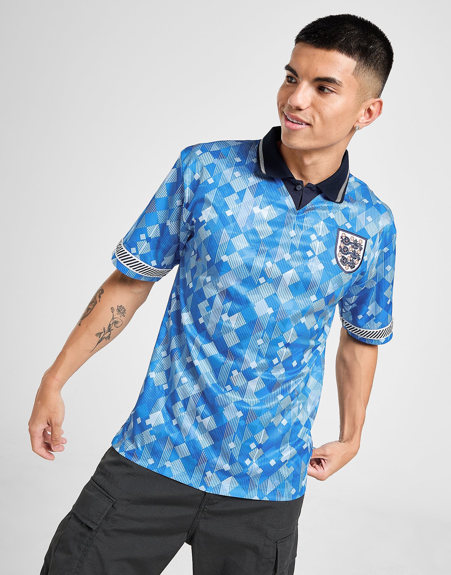 

Score Draw England '90 Training World Cup Retro Shirt - Blue - Mens, Blue
