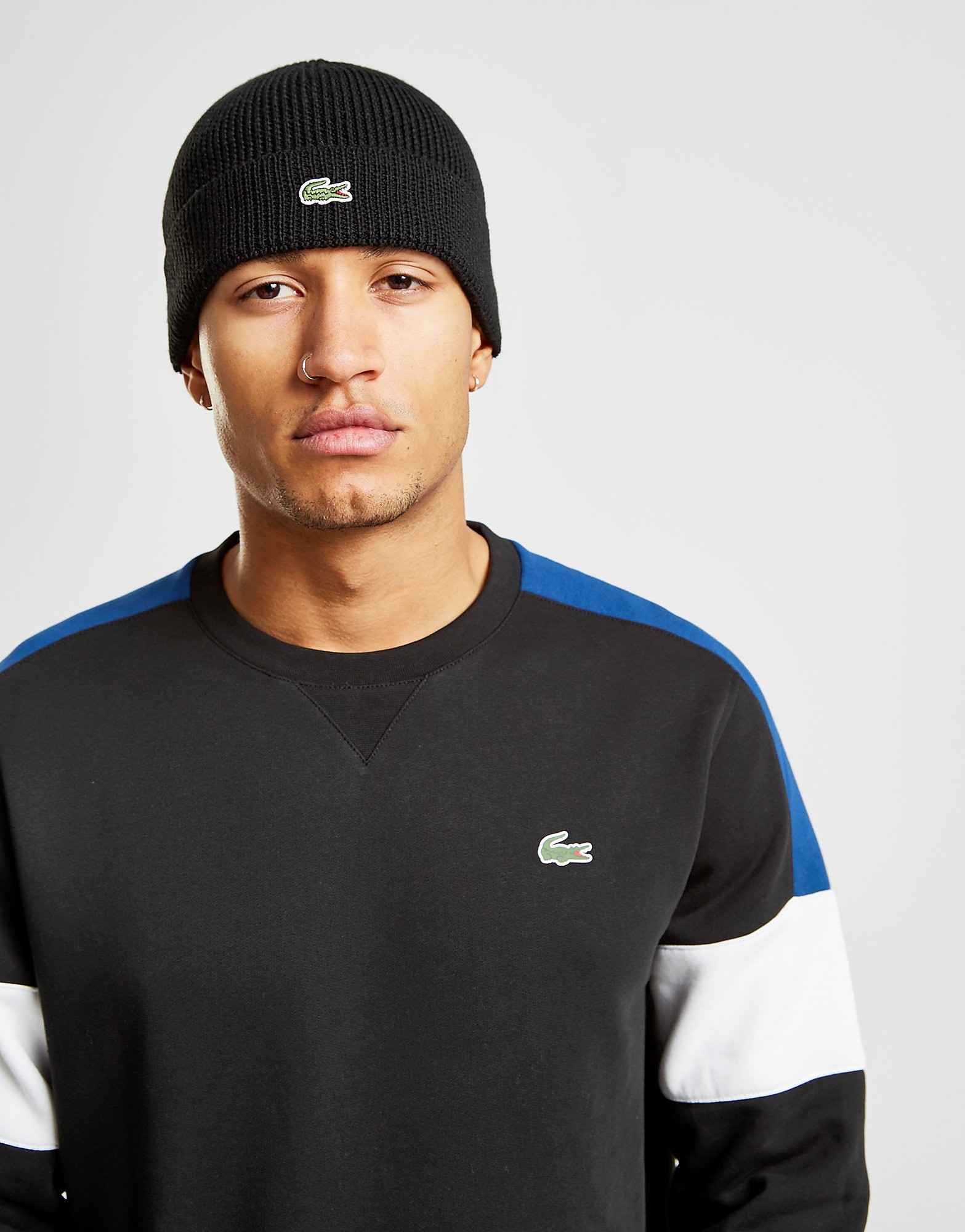 

Lacoste Knitted Logo Beanie - Black - Womens, Black
