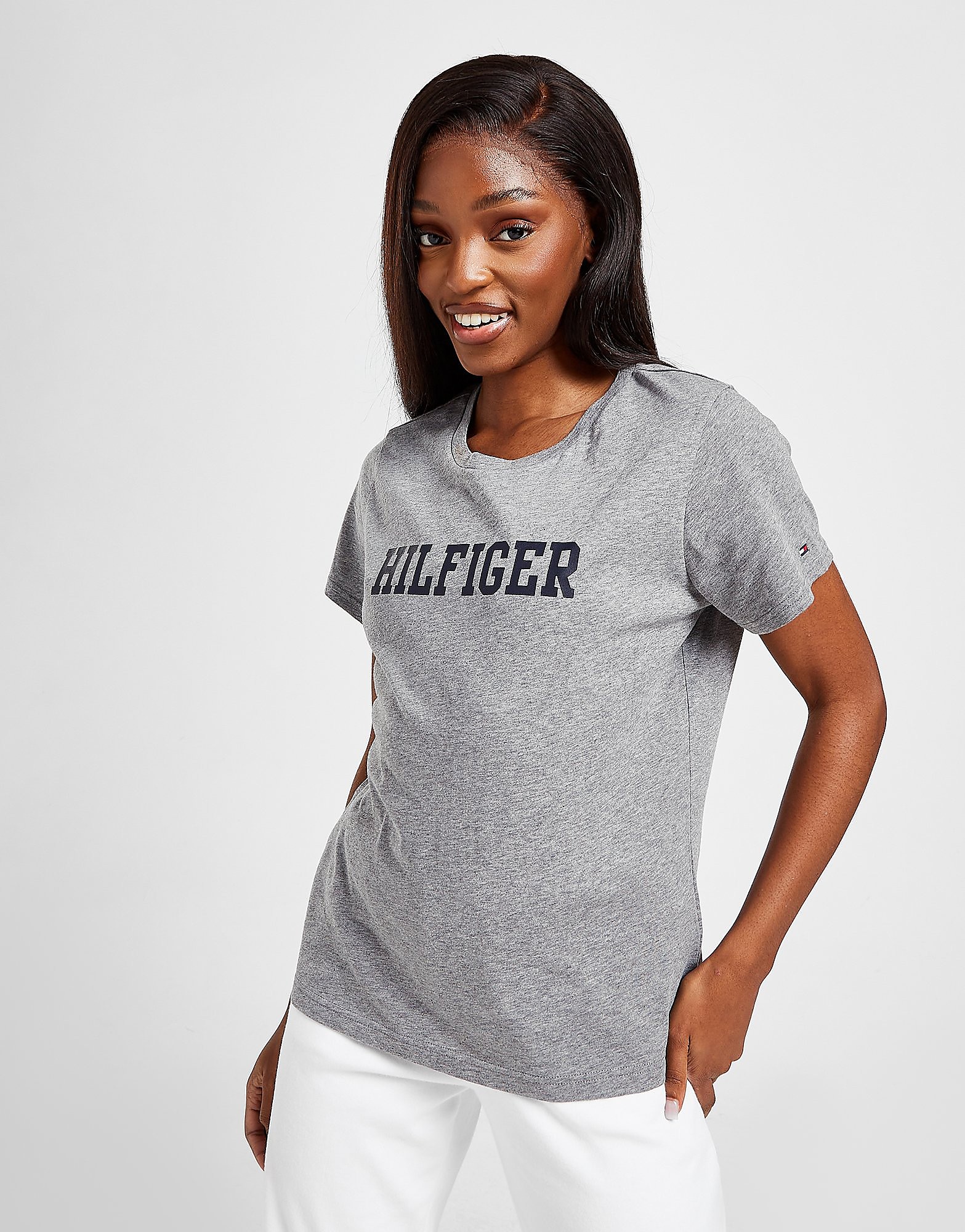 Tommy Hilfiger Icon T-Shirt - Grey - Womens, Grey