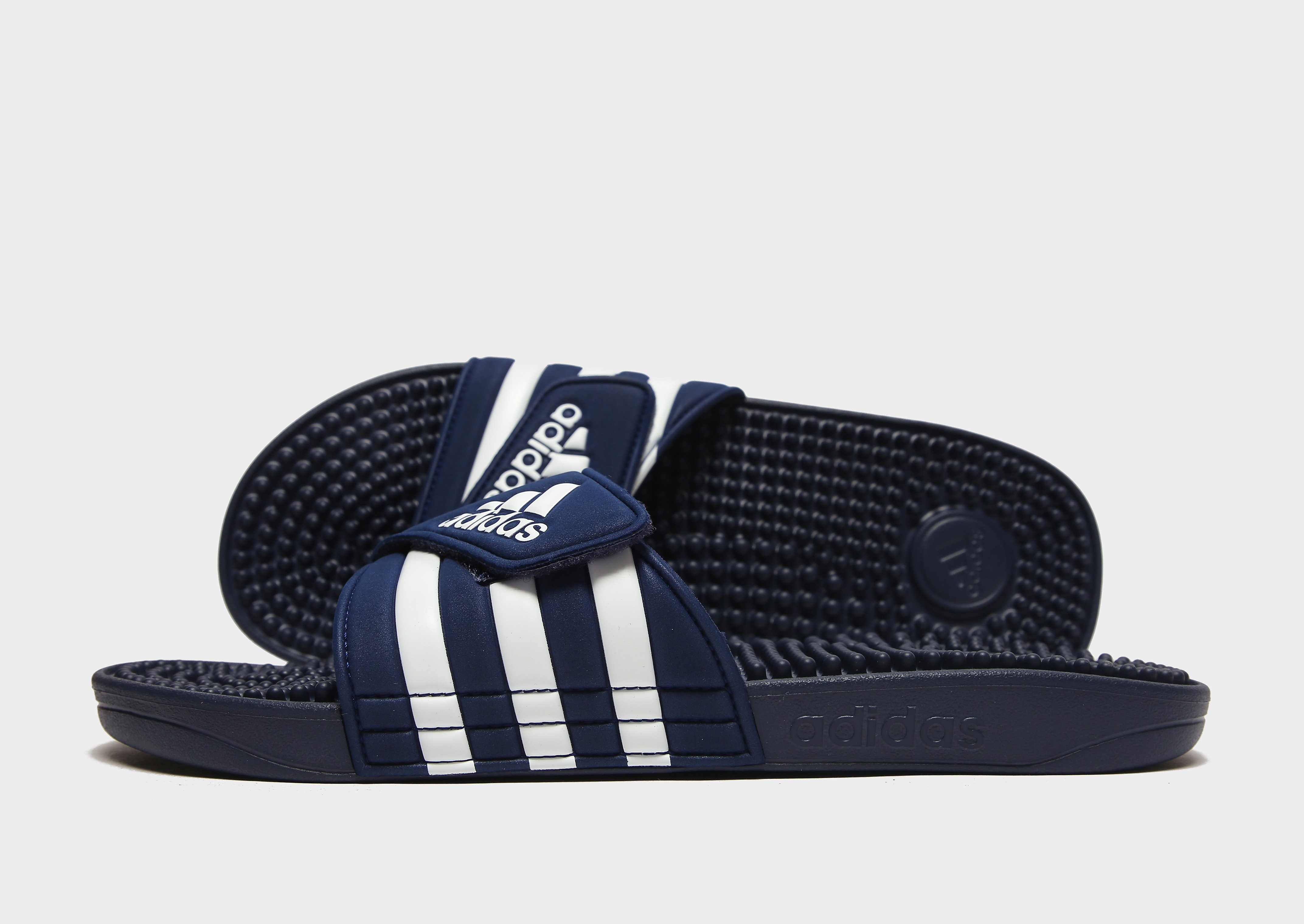 

adidas Adissage Slides - Dark Blue / Cloud White / Dark Blue - Womens, Dark Blue / Cloud White / Dark Blue