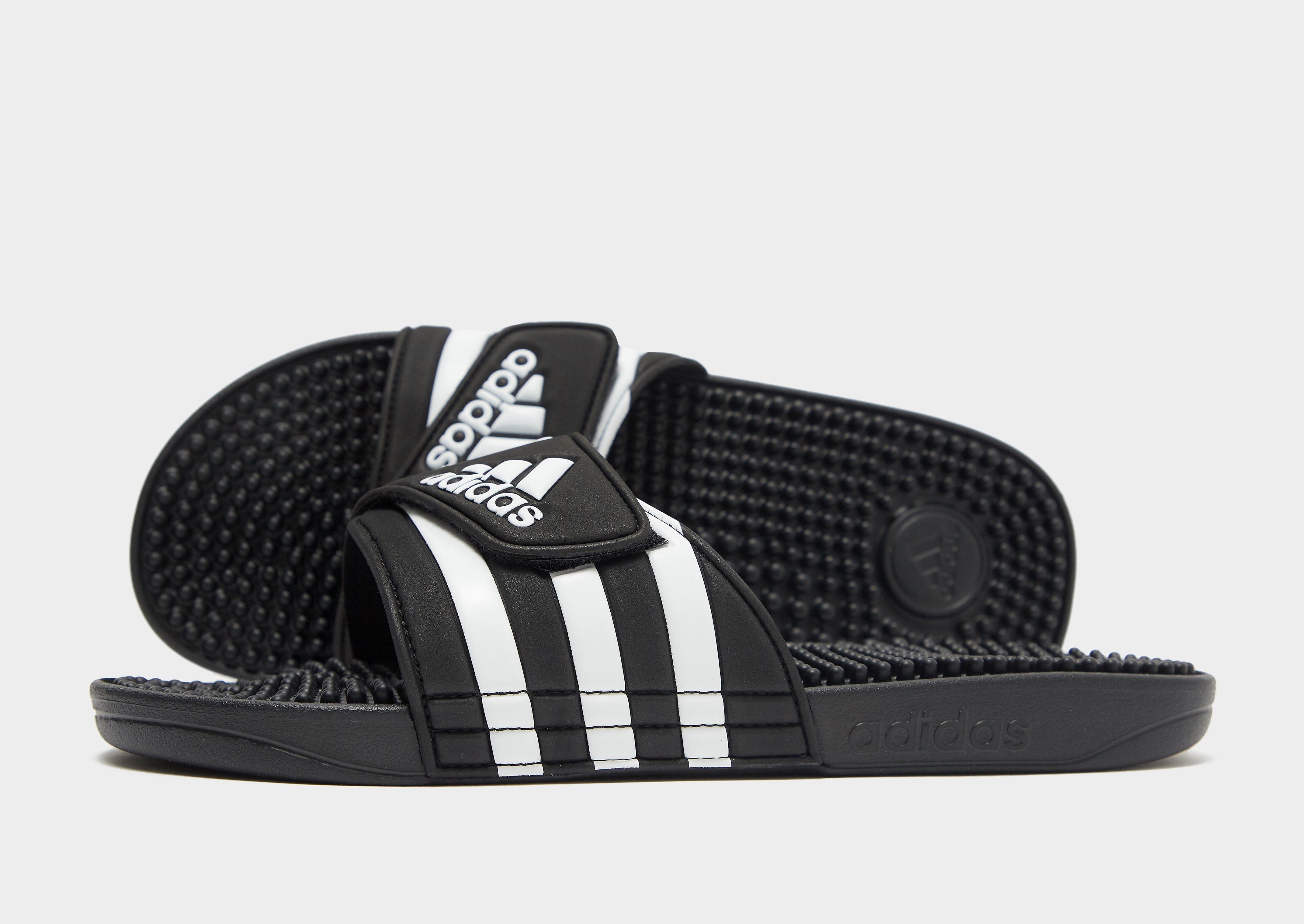 

adidas Adissage Slides - Core Black / Cloud White / Core Black - Womens, Core Black / Cloud White / Core Black