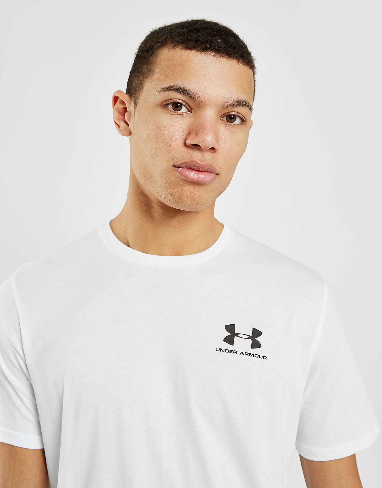 

Under Armour Sportstyle T-Shirt - White/Black - Mens, White/Black