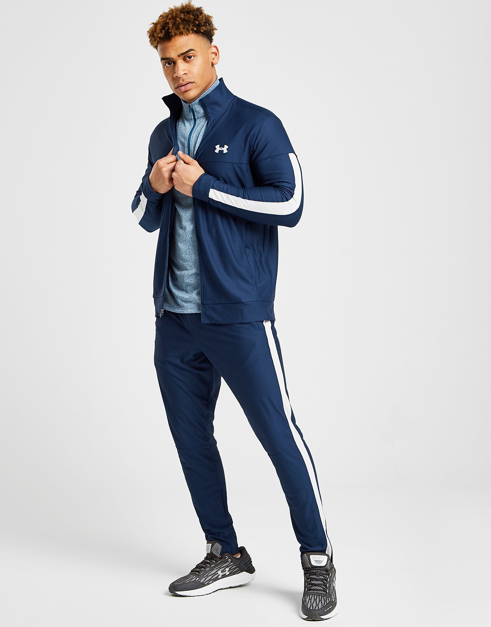 

Under Armour Sportstyle Pique Track Pants - Blue/White - Mens, Blue/White