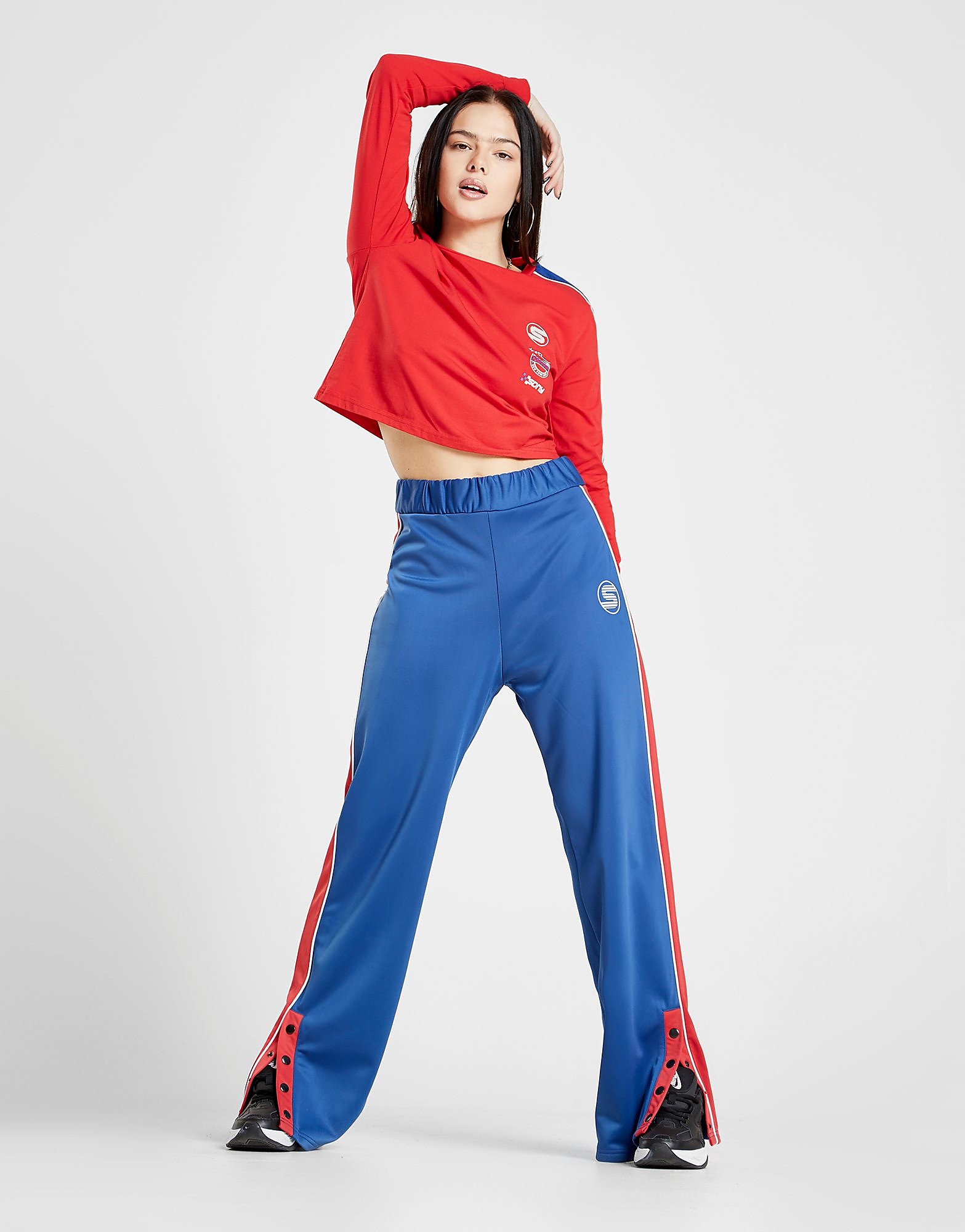 

Supply & Demand Wide Leg Popper Pants - Only at JD - Blue/Red - Womens, Blue/Red