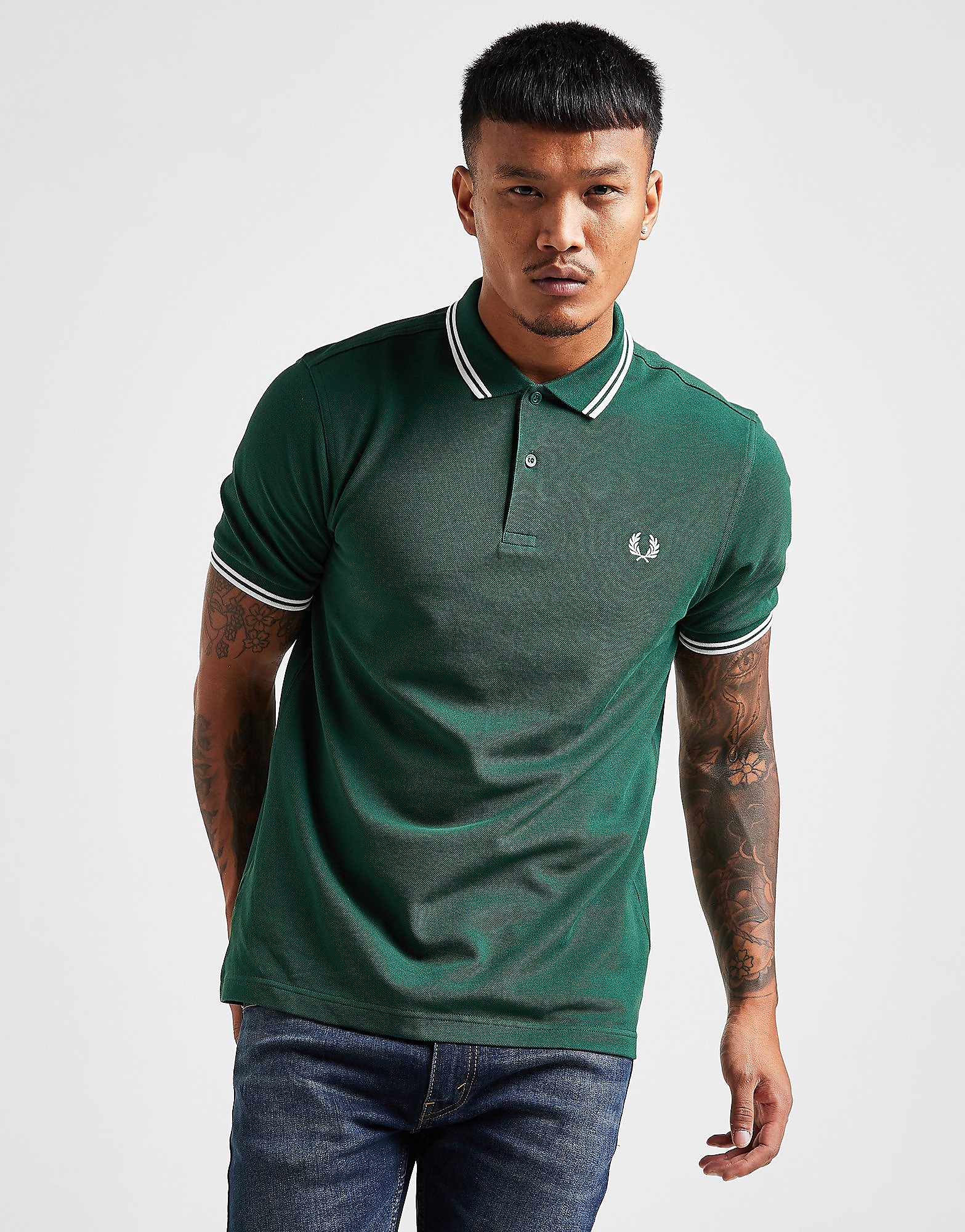 

Fred Perry Twin Tipped Polo Shirt - Ivy Green - Mens, Ivy Green