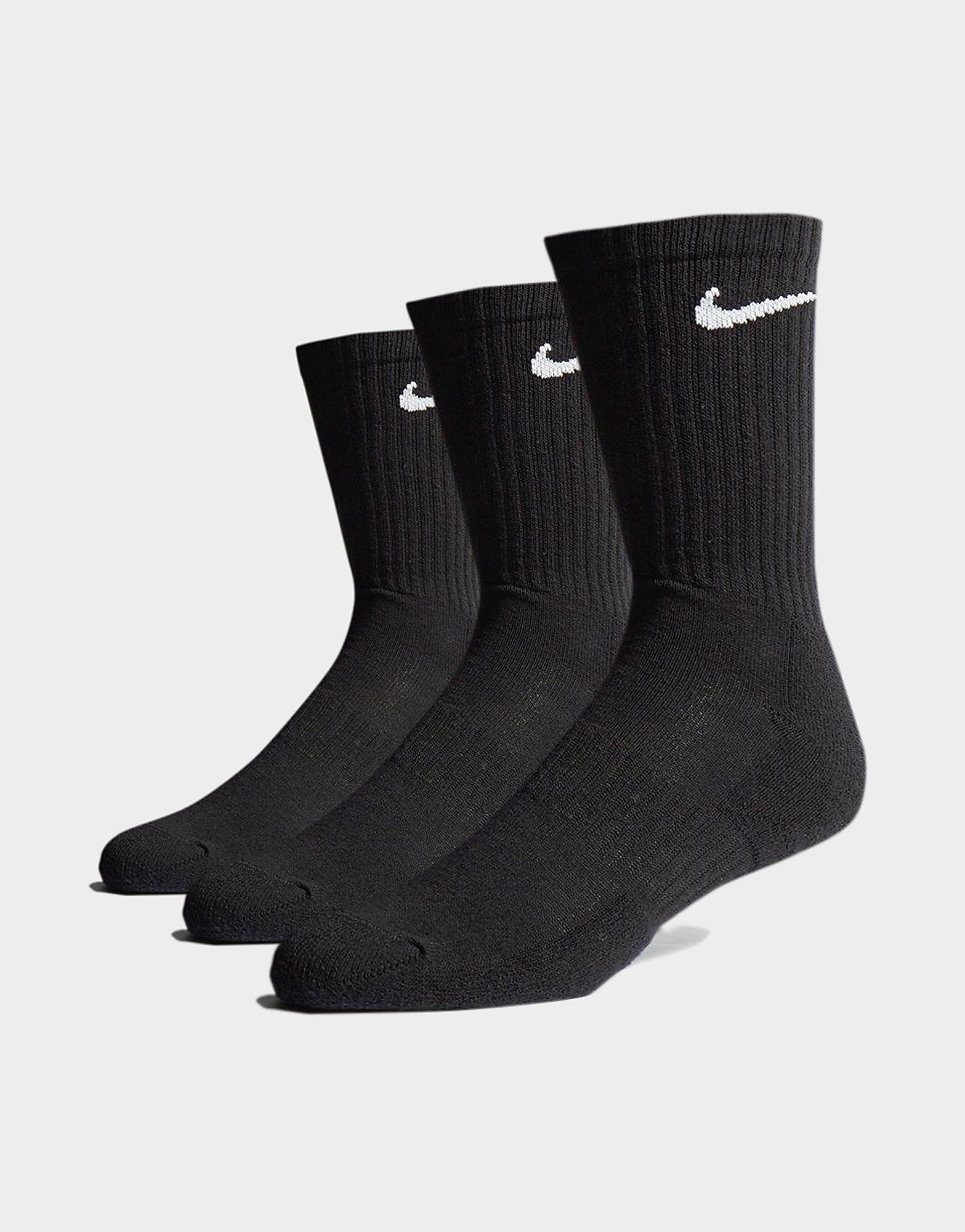 Nike 3 pack cushioned crew sukat - mens, musta, nike