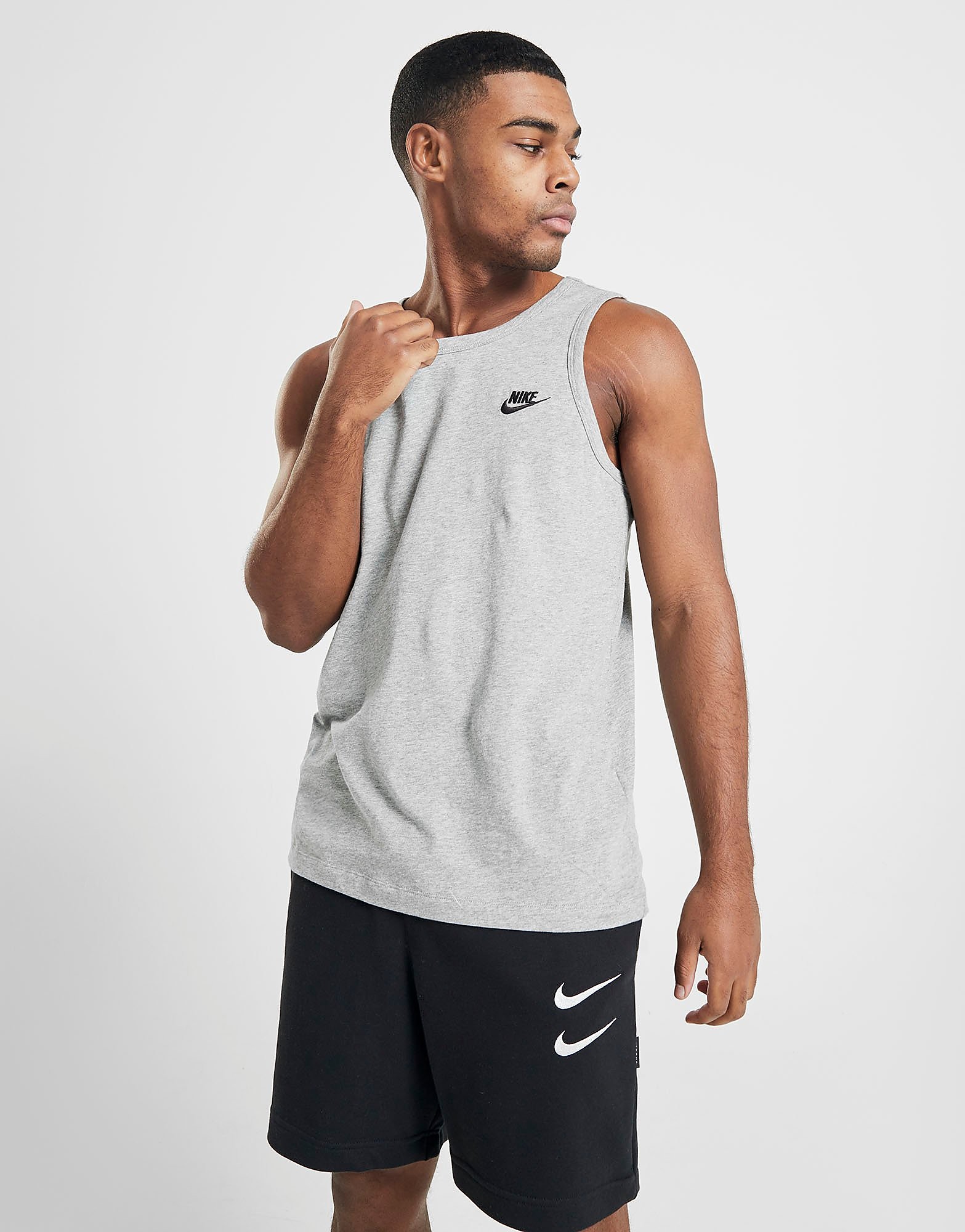 

Nike Foundation Tank Top Vest - Grey/White - Mens, Grey/White