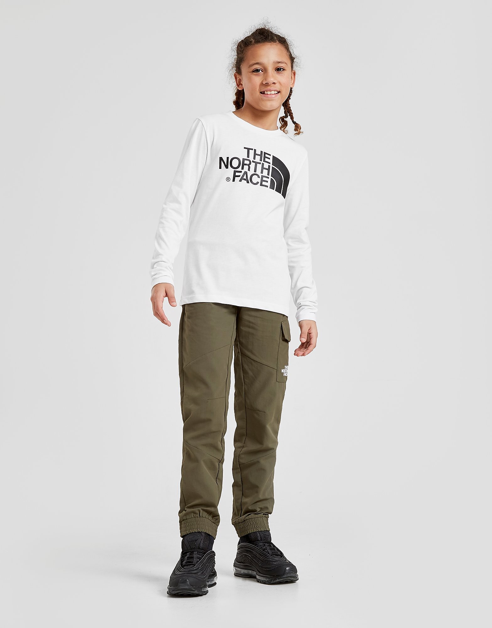 

The North Face Long Sleeve Easy T-Shirt Junior - White/Black - Kids, White/Black