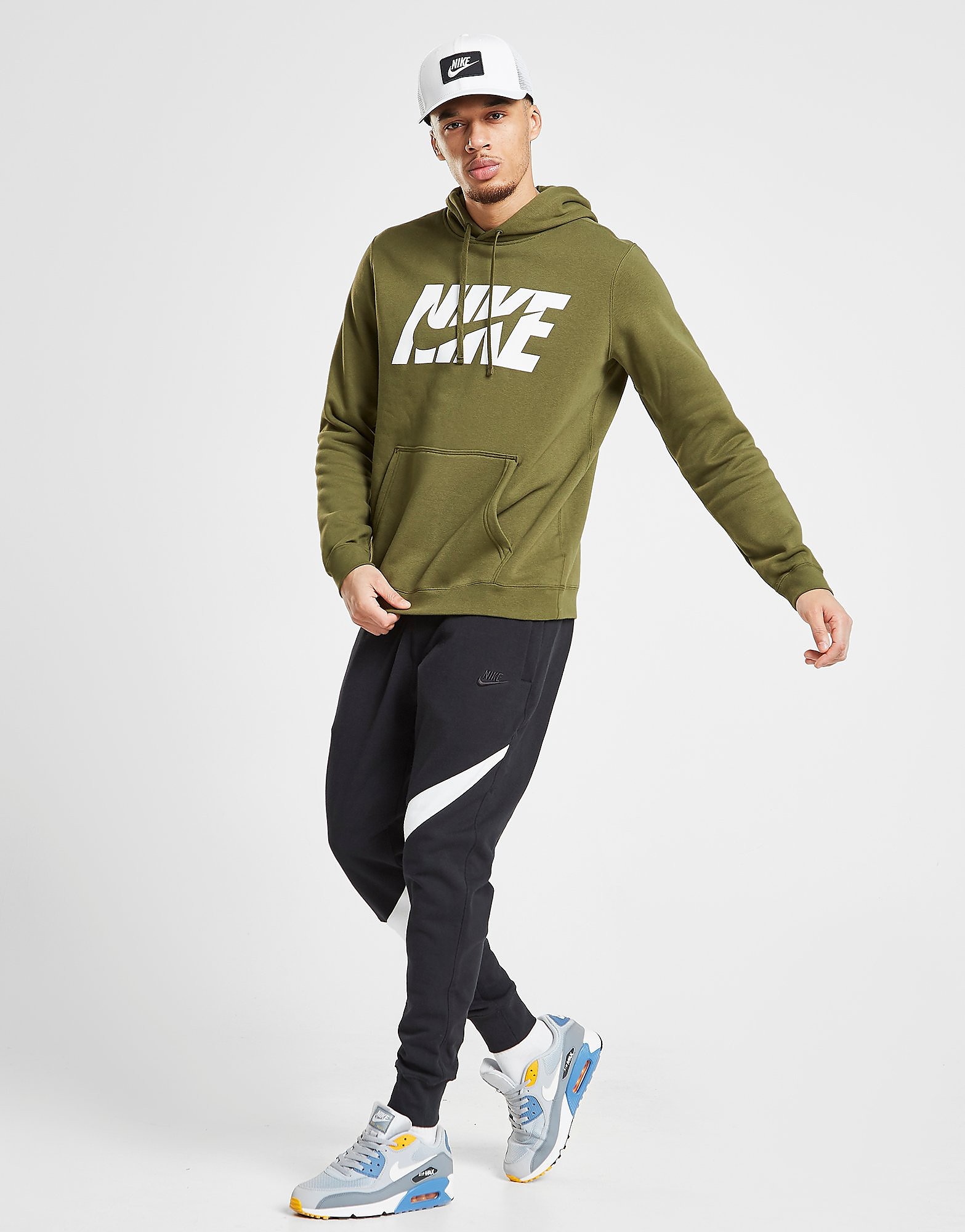 Nike Swoosh Fleece Joggingbroek Heren Zwart nike kopen in de aanbieding
