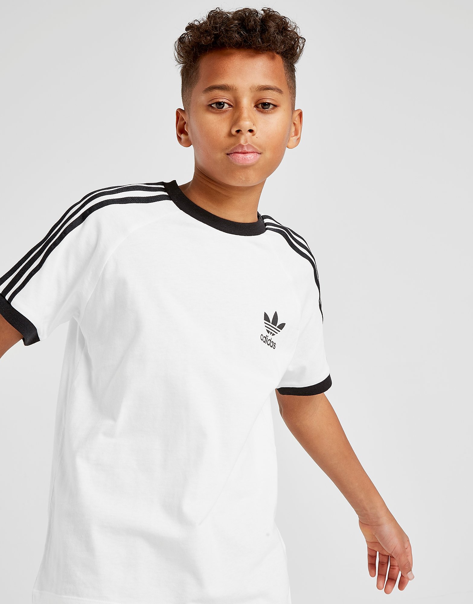 

adidas Originals California T-Shirt Junior - Only at JD - White/Black - Kids, White/Black