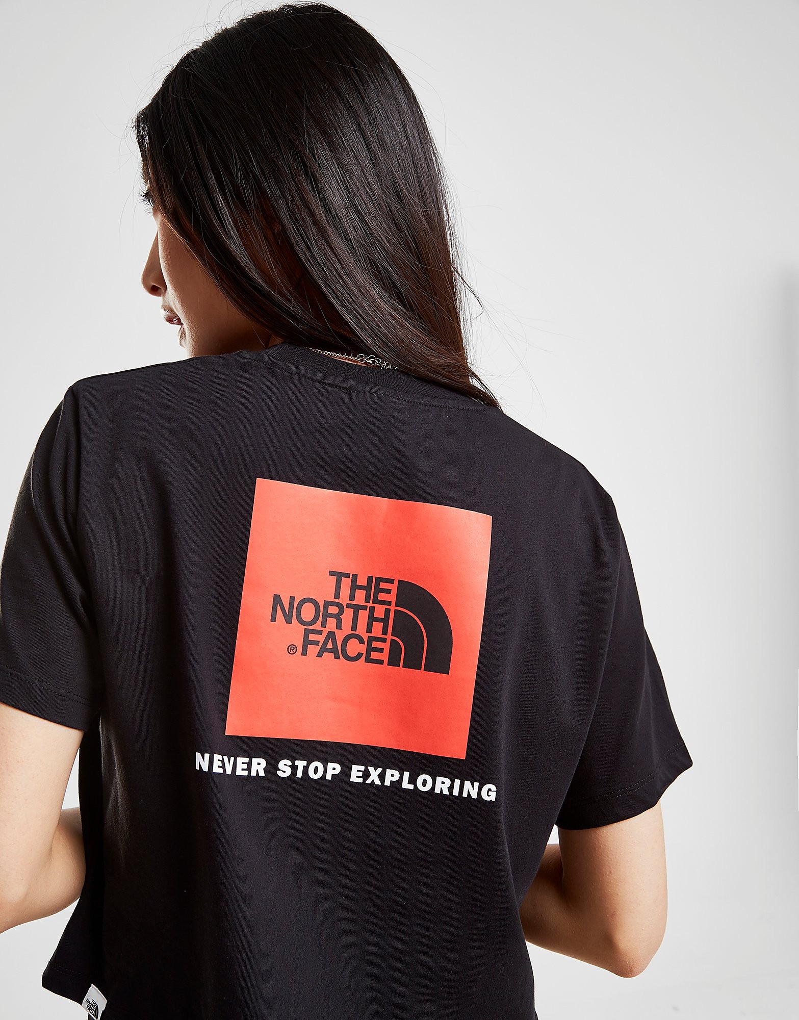 The North Face Crop Box Logo T Shirt Alleen Bij Jd Zwart Dames the north face kopen in de aanbieding