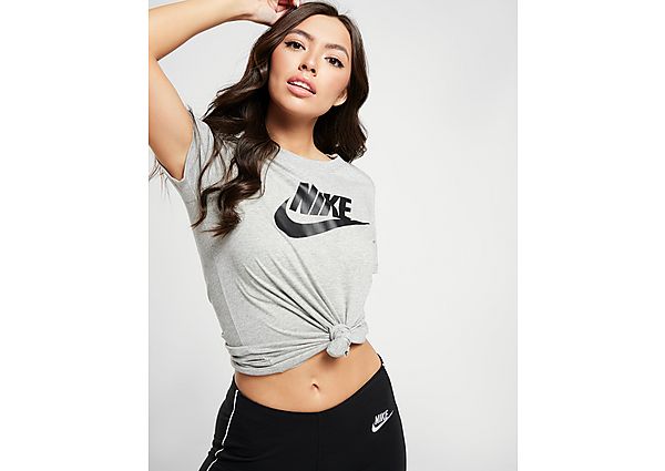 Nike T-Shirt Essential Futura Manches Courtes Femme - Dark Grey Heather/Black/Black, Dark Grey Heath