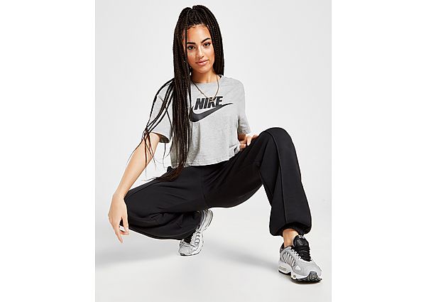 Nike T-Shirt Crop Essential Futura Femme - Dark Grey Heather/Black/Black, Dark Grey Heather/Black/Bl
