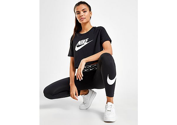 Nike T-Shirt Crop Essential Futura Femme - Black/White/White, Black/White/White