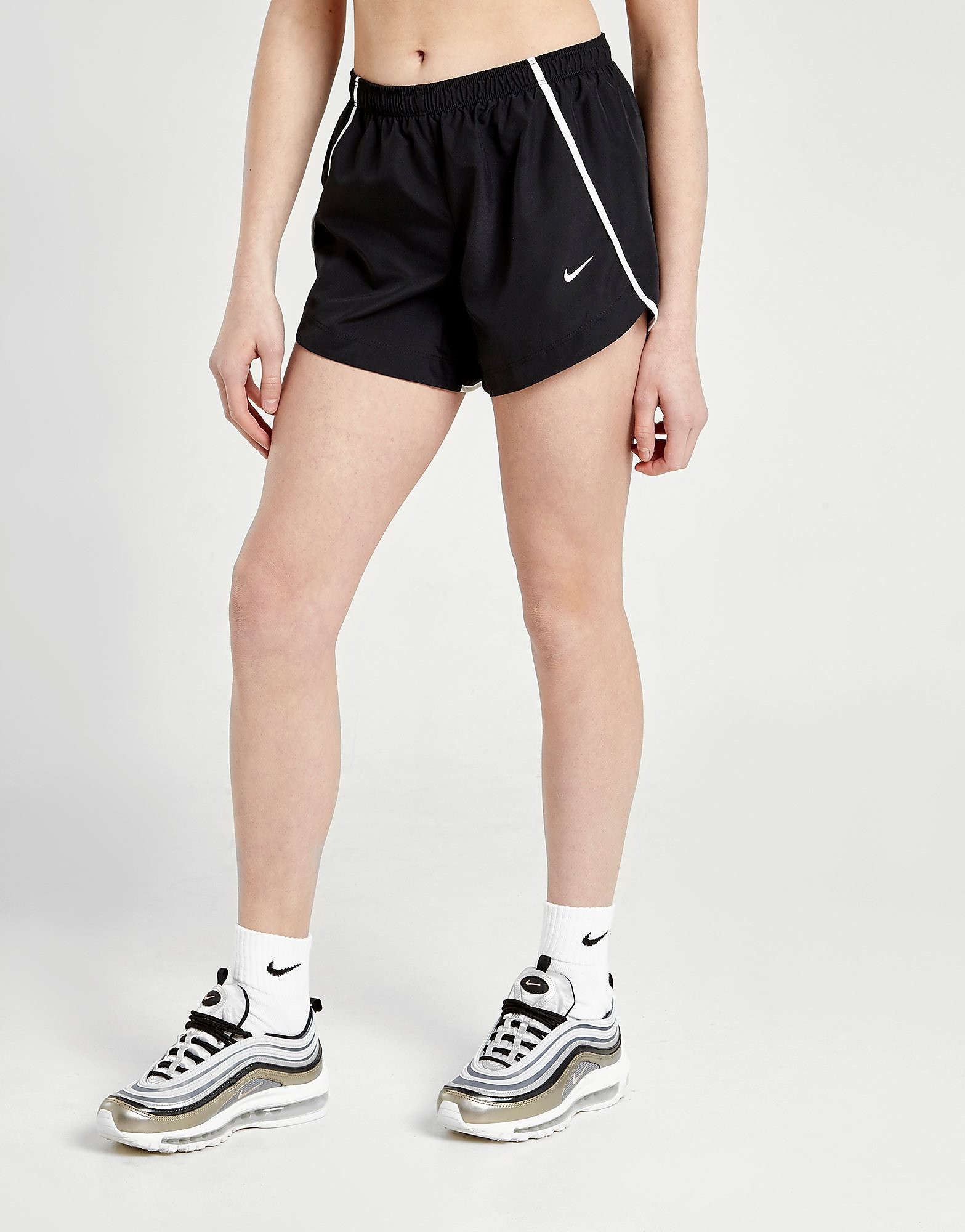

Nike Girls' Dri-FIT Shorts Junior - Black/White - Kids, Black/White