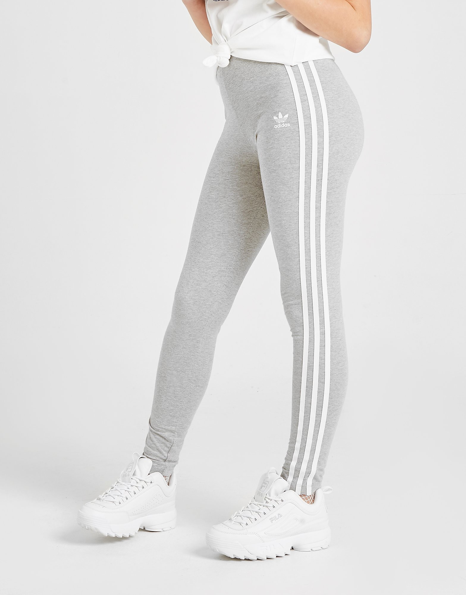 Adidas Originals Girls 3 Stripes Leggings Junior Grijs Kind adidas originals kopen in de aanbieding