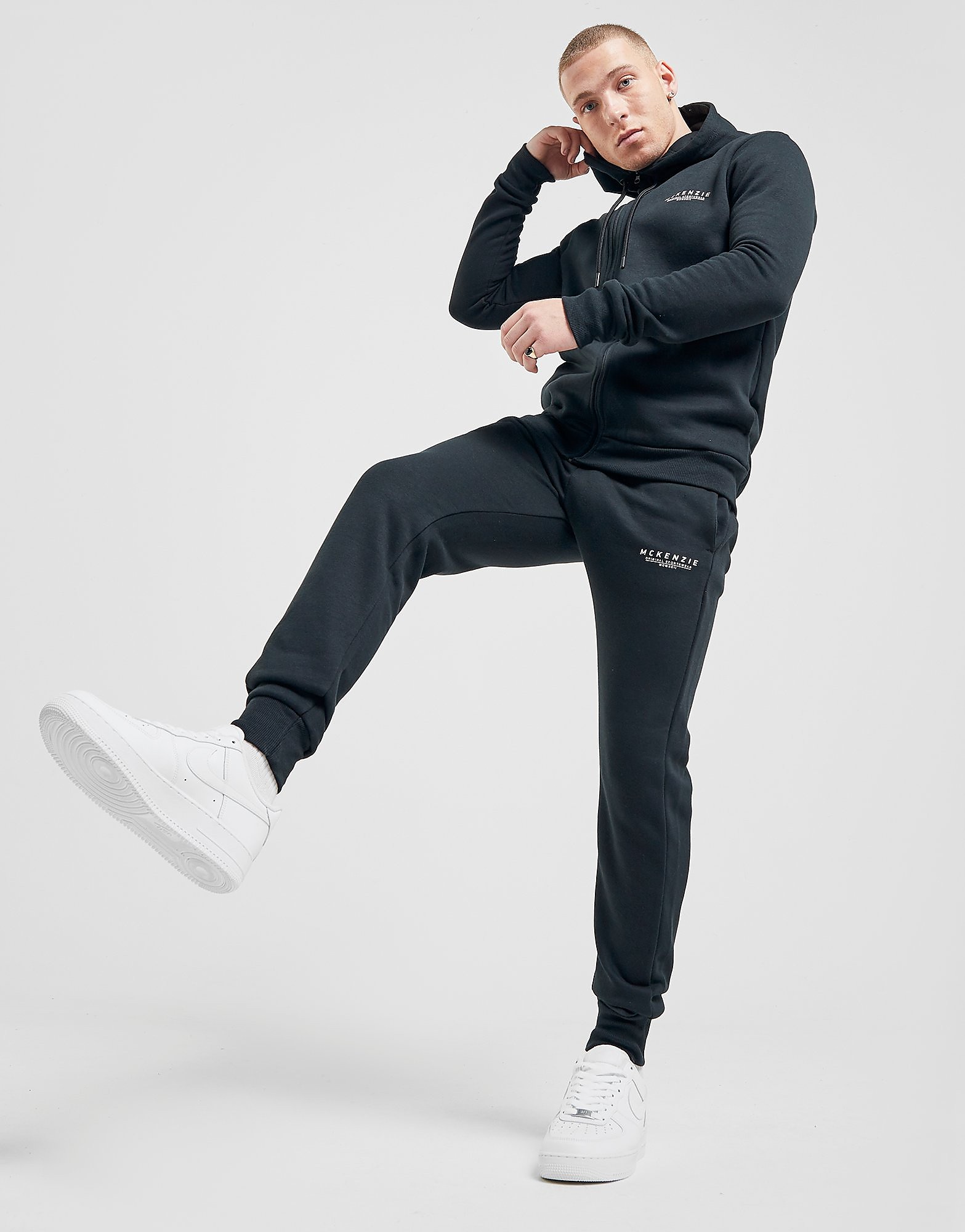 

McKenzie Essential Cuffed Track Pants - Only at JD - Black/White - Mens, Black/White