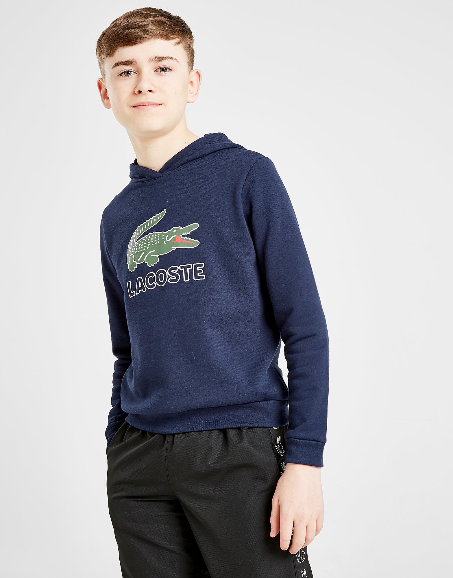 Lacoste Vintage Croc Overhead Hoodie Junior Blauw Kind lacoste kopen in de aanbieding