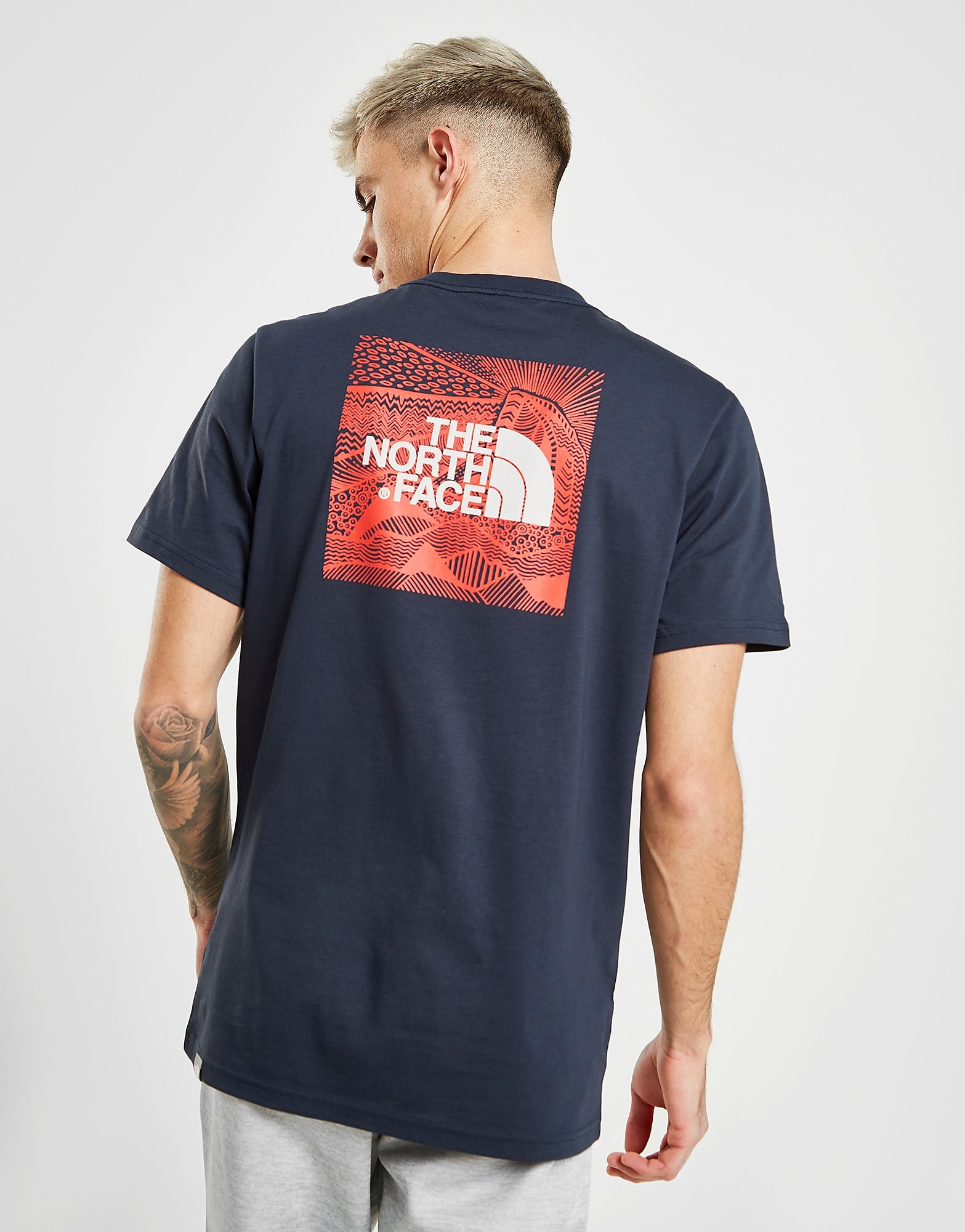 The North Face Redbox Celebration T Shirt Heren Blauw the north face kopen in de aanbieding