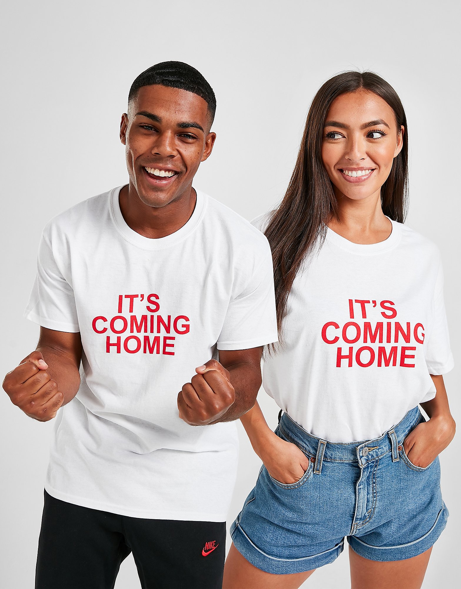 JD England 'It's Coming Home' T-Shirt - Only at JD - White/Red - Womens, White/Red