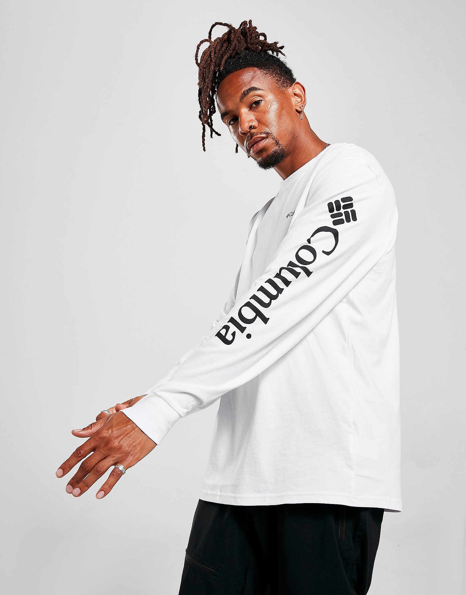 

Columbia Cascades Long Sleeve T-Shirt - White/Black - Mens, White/Black