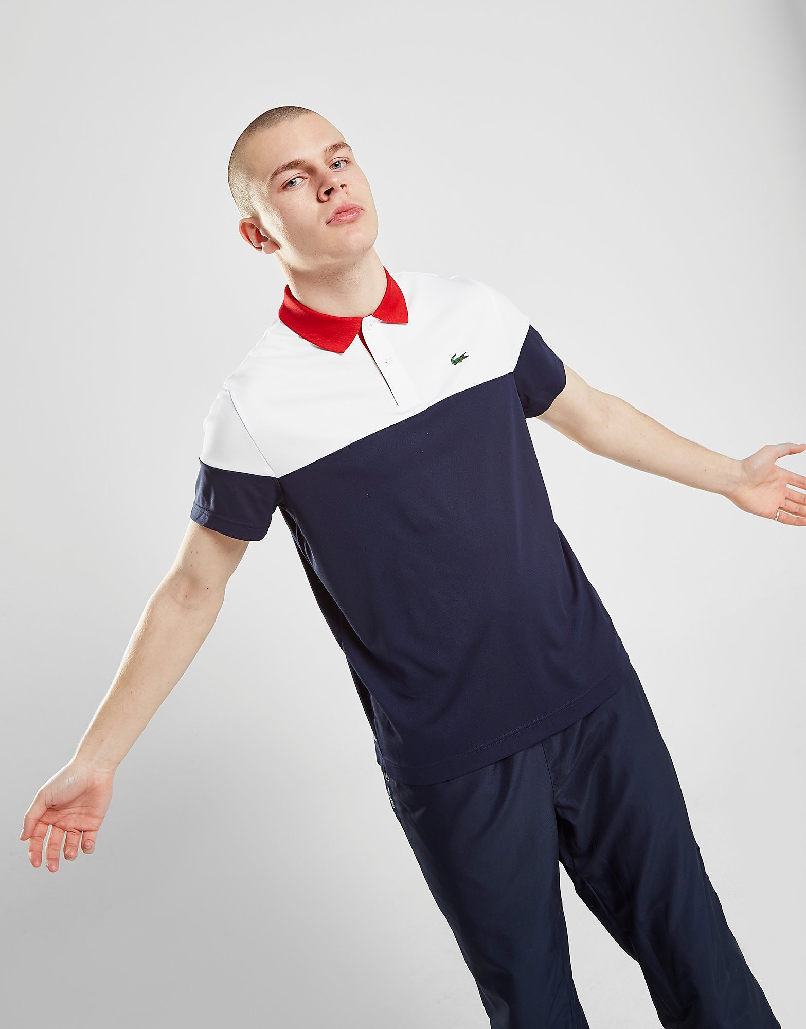 Lacoste Colour Block Polo Shirt Heren Blauw lacoste kopen in de aanbieding