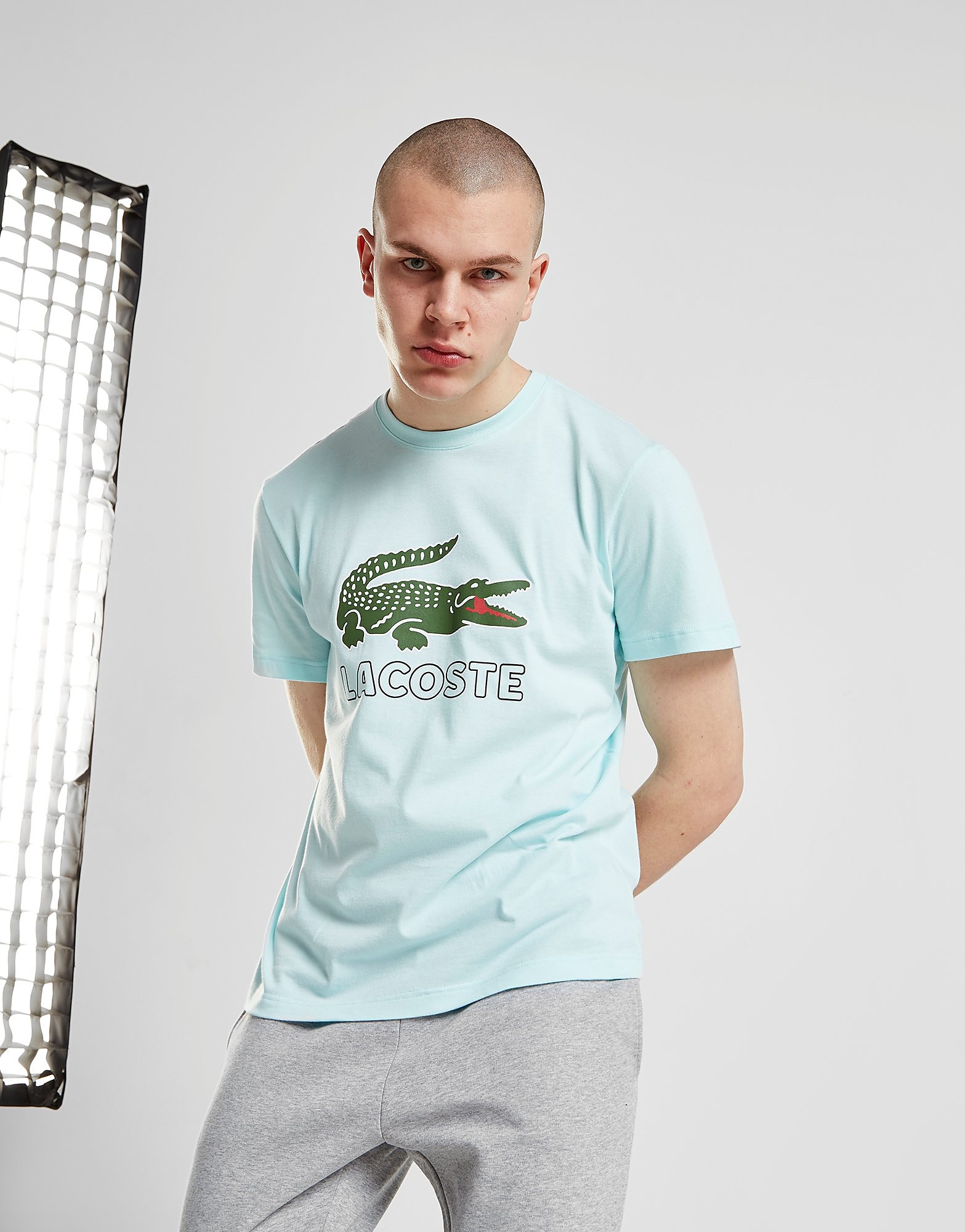 Lacoste Large Logo Vintage T Shirt Heren Blauw lacoste kopen in de aanbieding