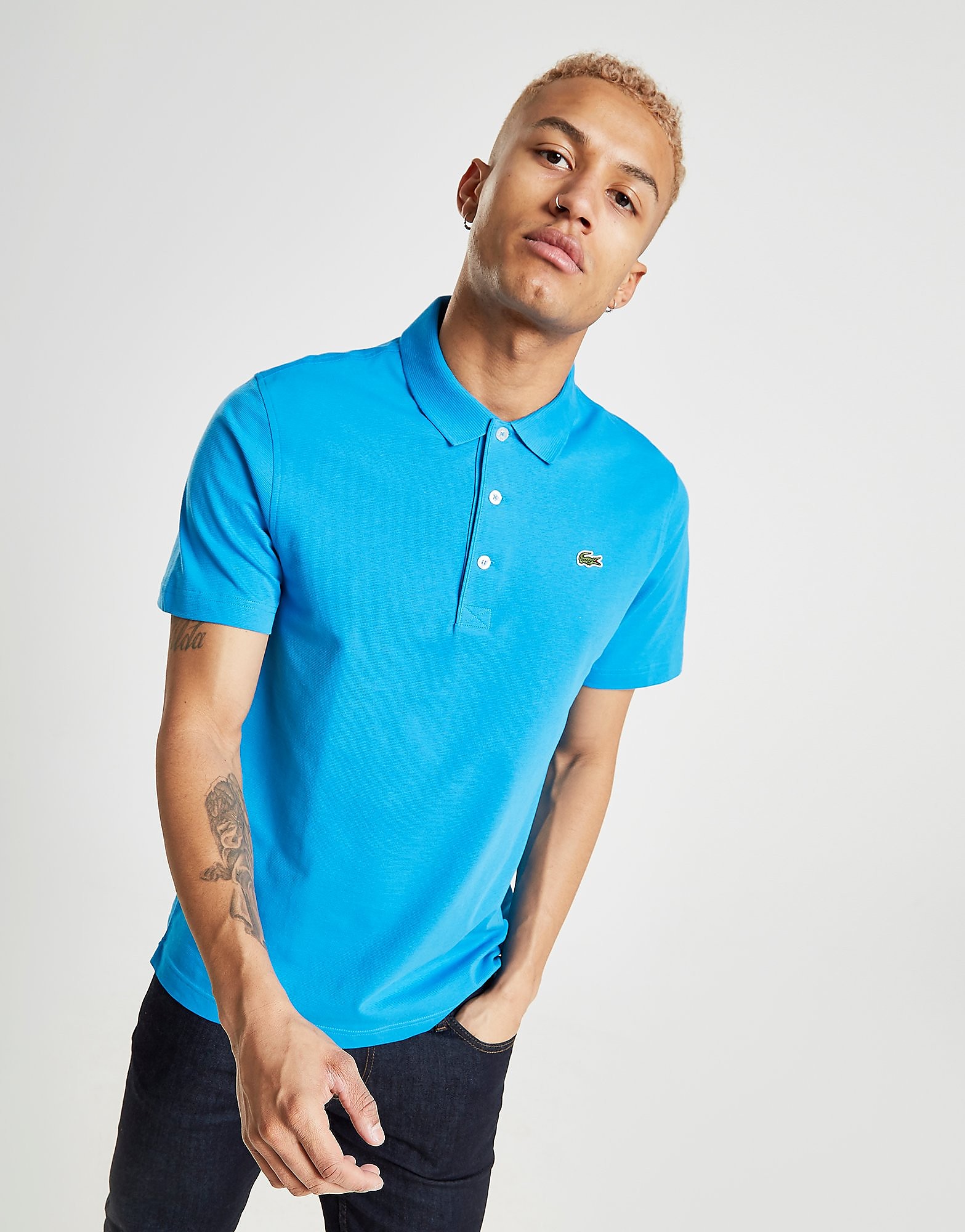 Lacoste Alligator Short Sleeve Polo Shirt Blauw Heren lacoste kopen in de aanbieding