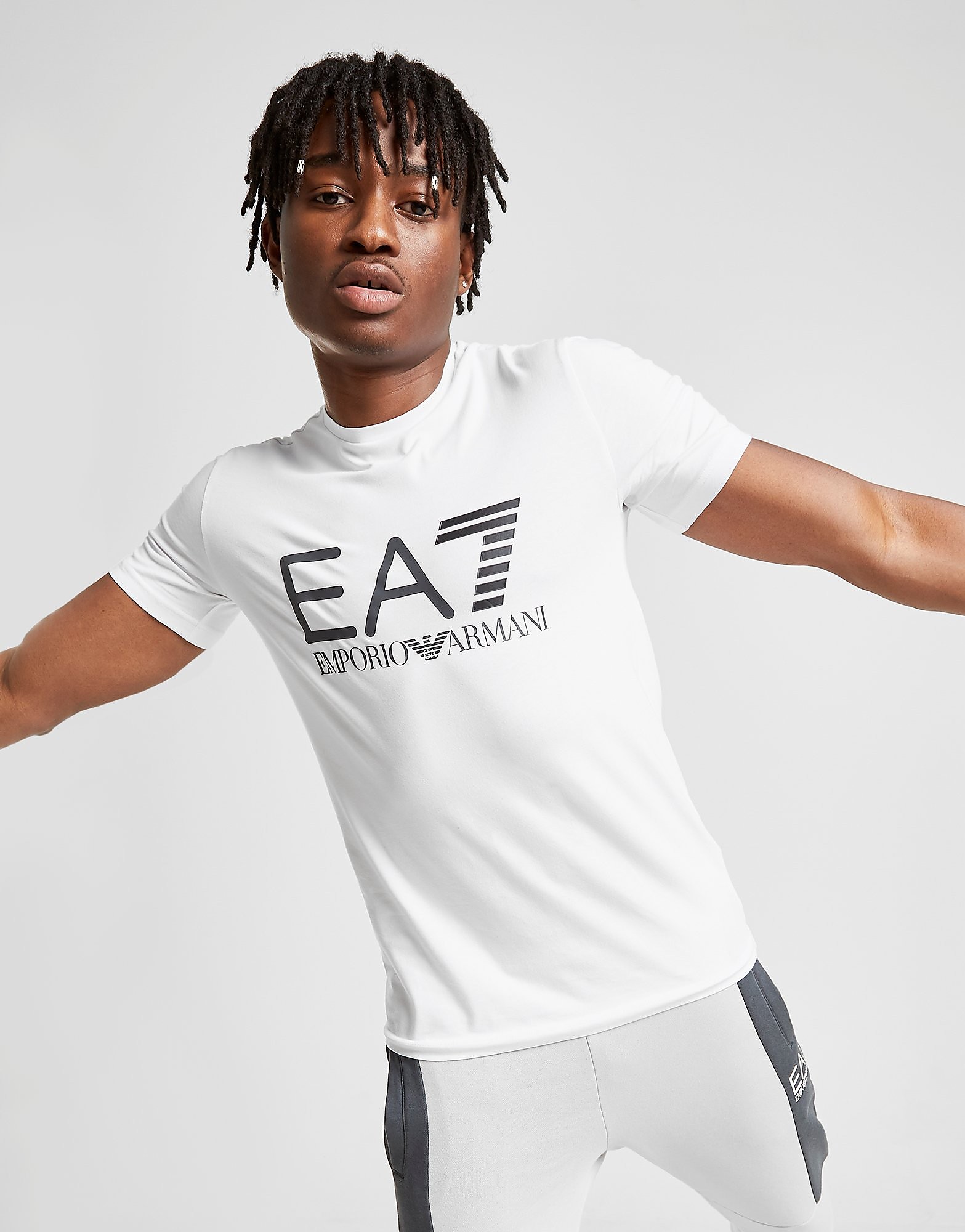 Emporio Armani Ea7 Foil Logo T Shirt Heren Wit emporio armani ea7 kopen in de aanbieding