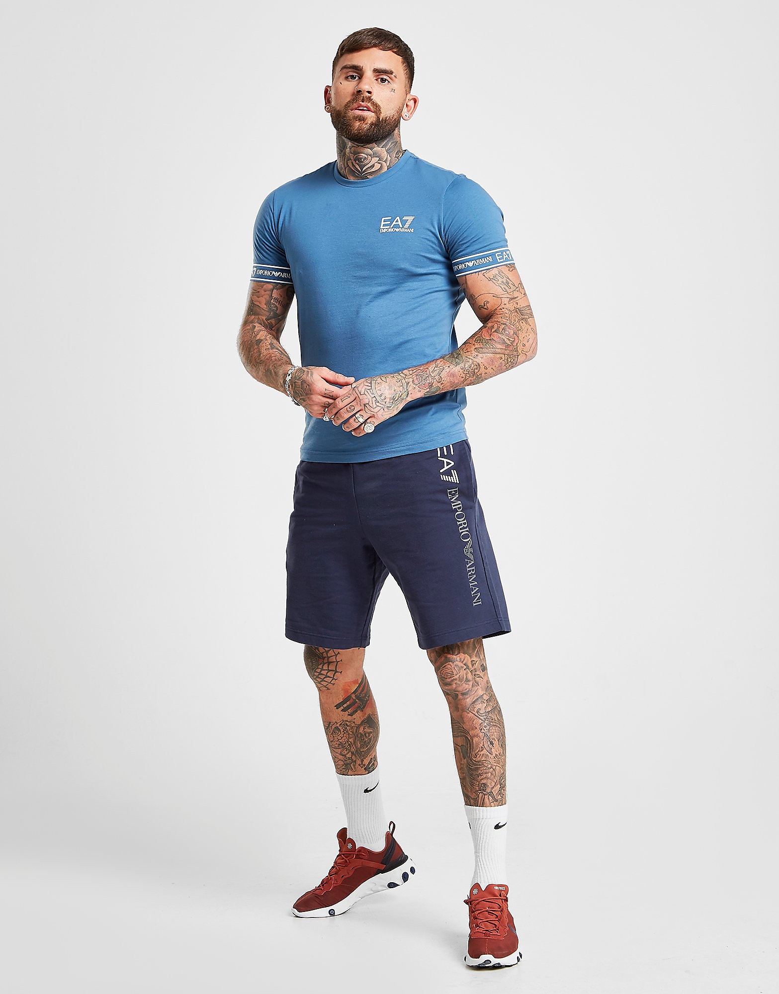 Emporio Armani EA7 Leg Logo Shorts - Navy/Navy - Mens, Navy/Navy