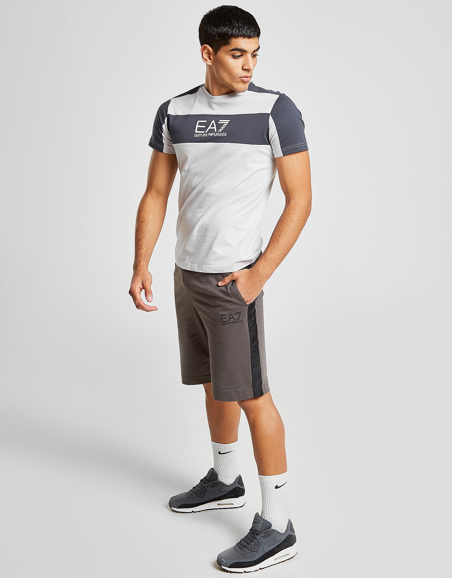 Emporio Armani Ea7 Tape Shorts Heren Grijs emporio armani ea7 kopen in de aanbieding