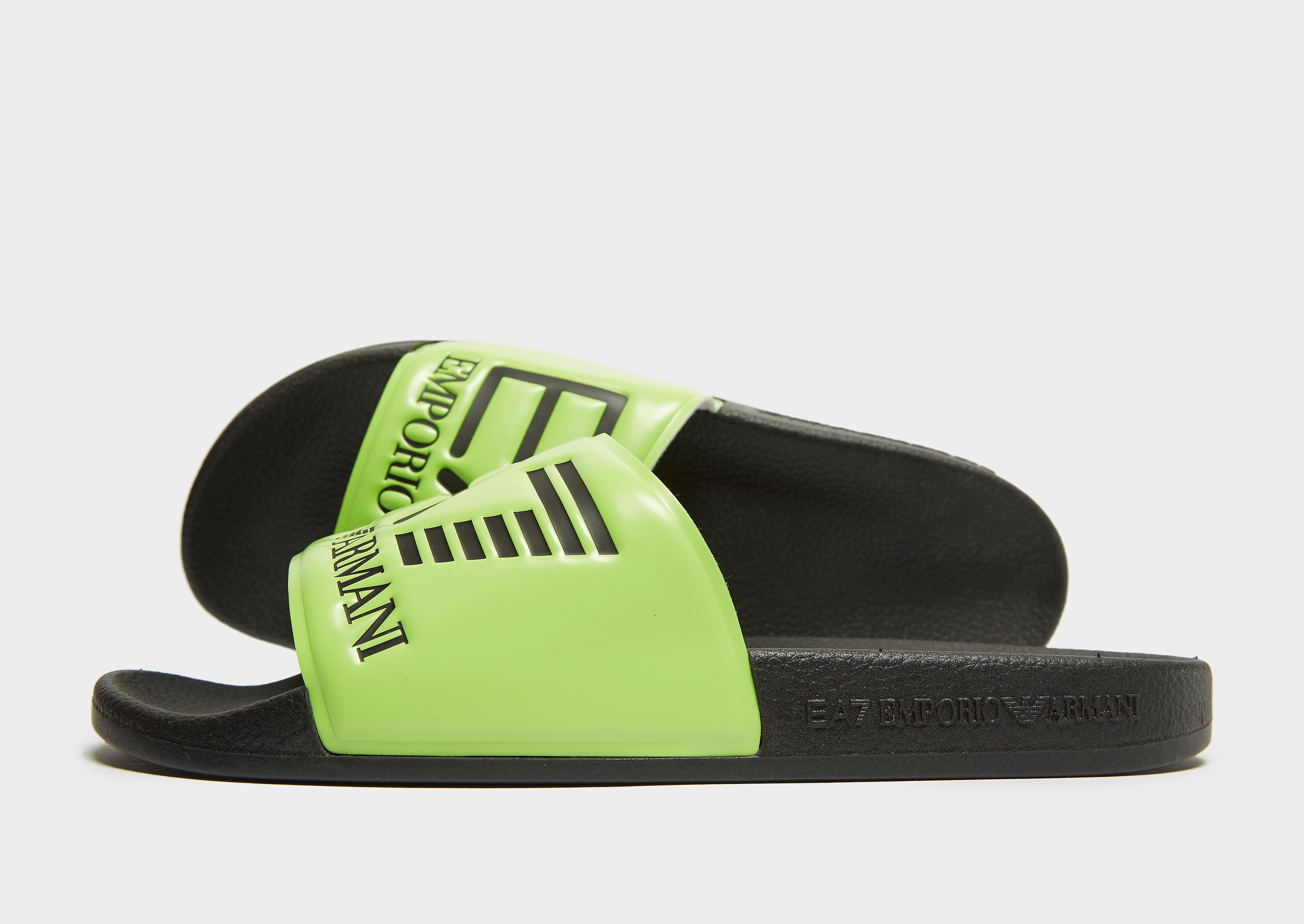

Emporio Armani EA7 Seaworld Slides - Green/Black - Mens, Green/Black