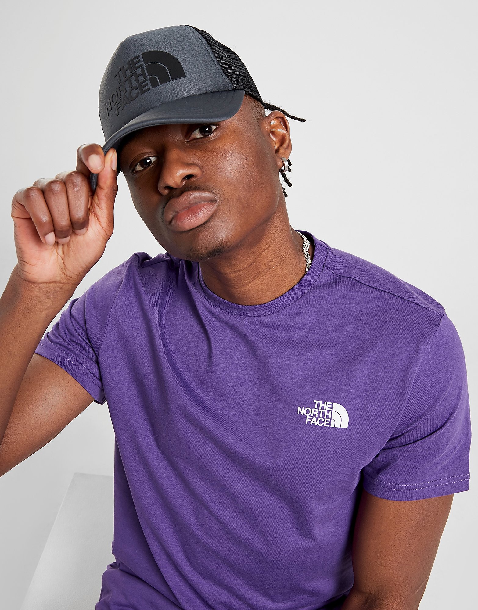 

The North Face Logo Trucker Cap - Grey/Black - Mens, Grey/Black