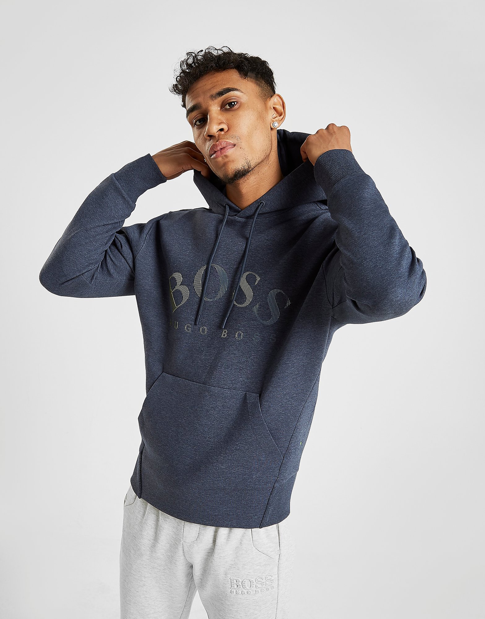 Boss Overhead Hoodie Heren Blauw boss kopen in de aanbieding