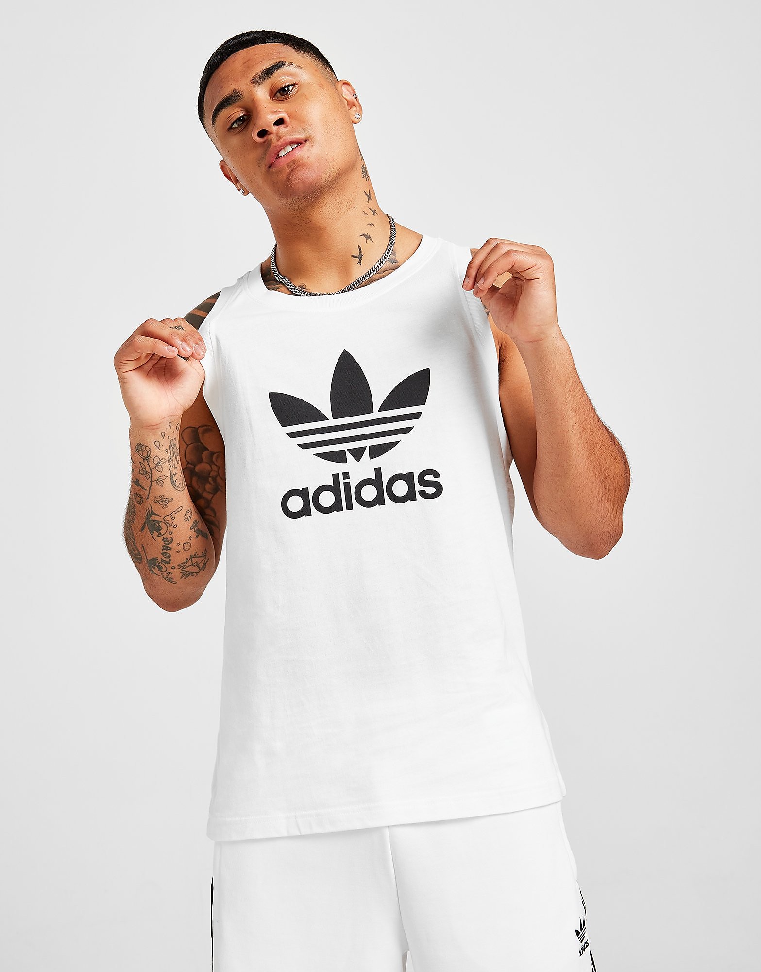 

adidas Originals Trefoil Tank Top - White/Black - Mens, White/Black