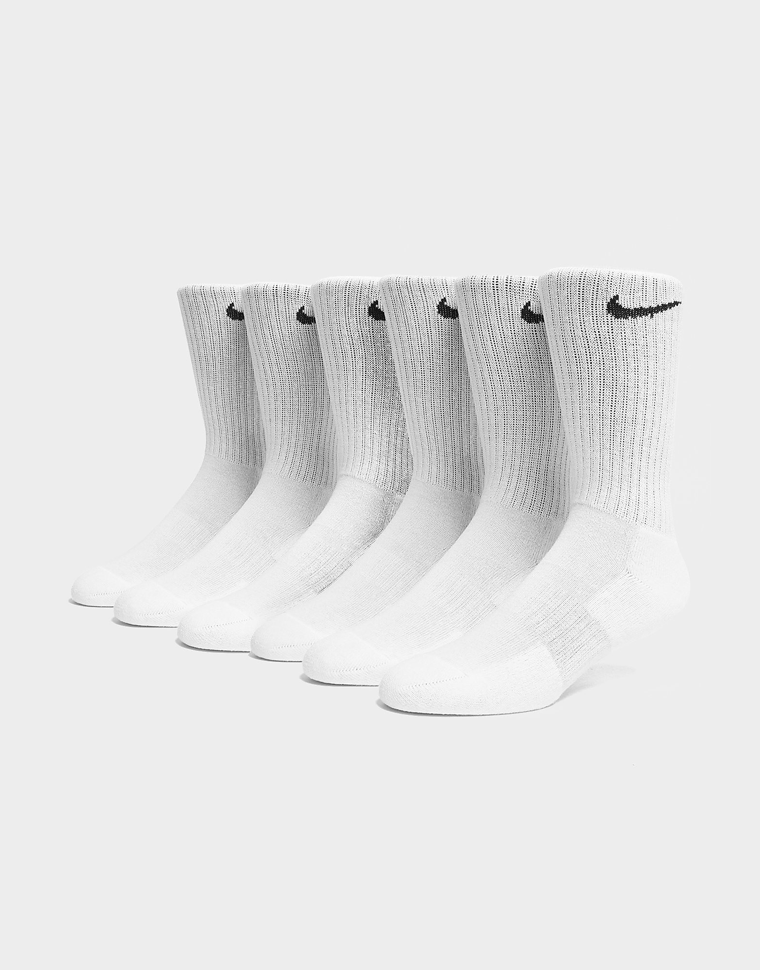 Nike 6-Pack Everyday Cushioned Training Crew Socks - White/Black - Womens, White/Black