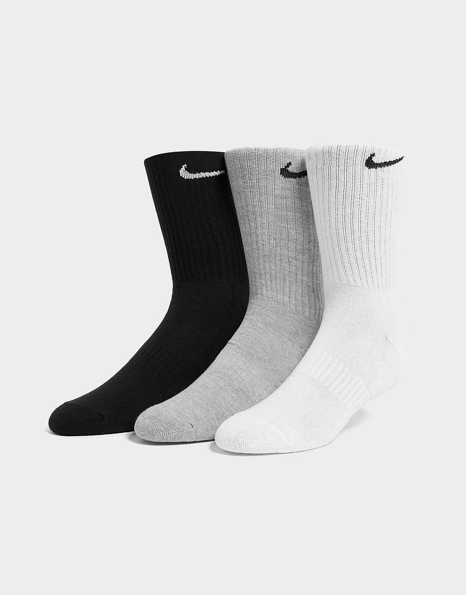 Nike 3-Pack Cushioned Crew Socks - White/Black - Womens, White/Black
