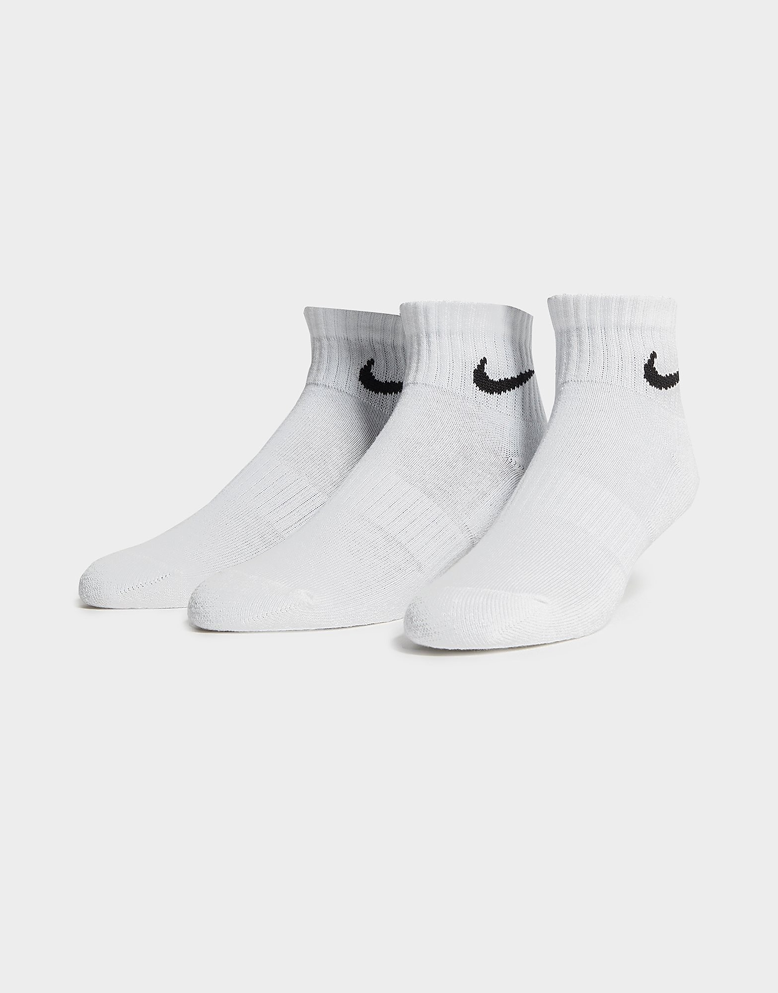 

Nike 3-Pack Lightweight Quarter Socks - White/Black - Womens, White/Black