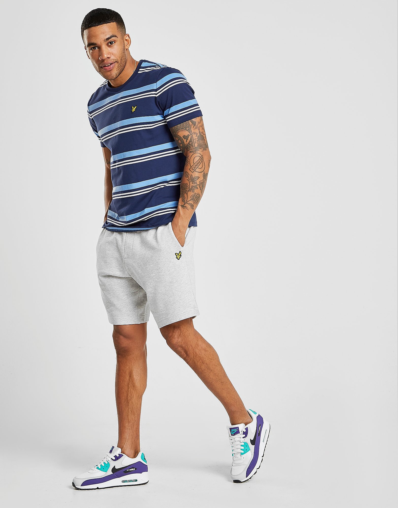 Lyle Scott Core Fleece Shorts Heren Grijs lyle scott kopen in de aanbieding