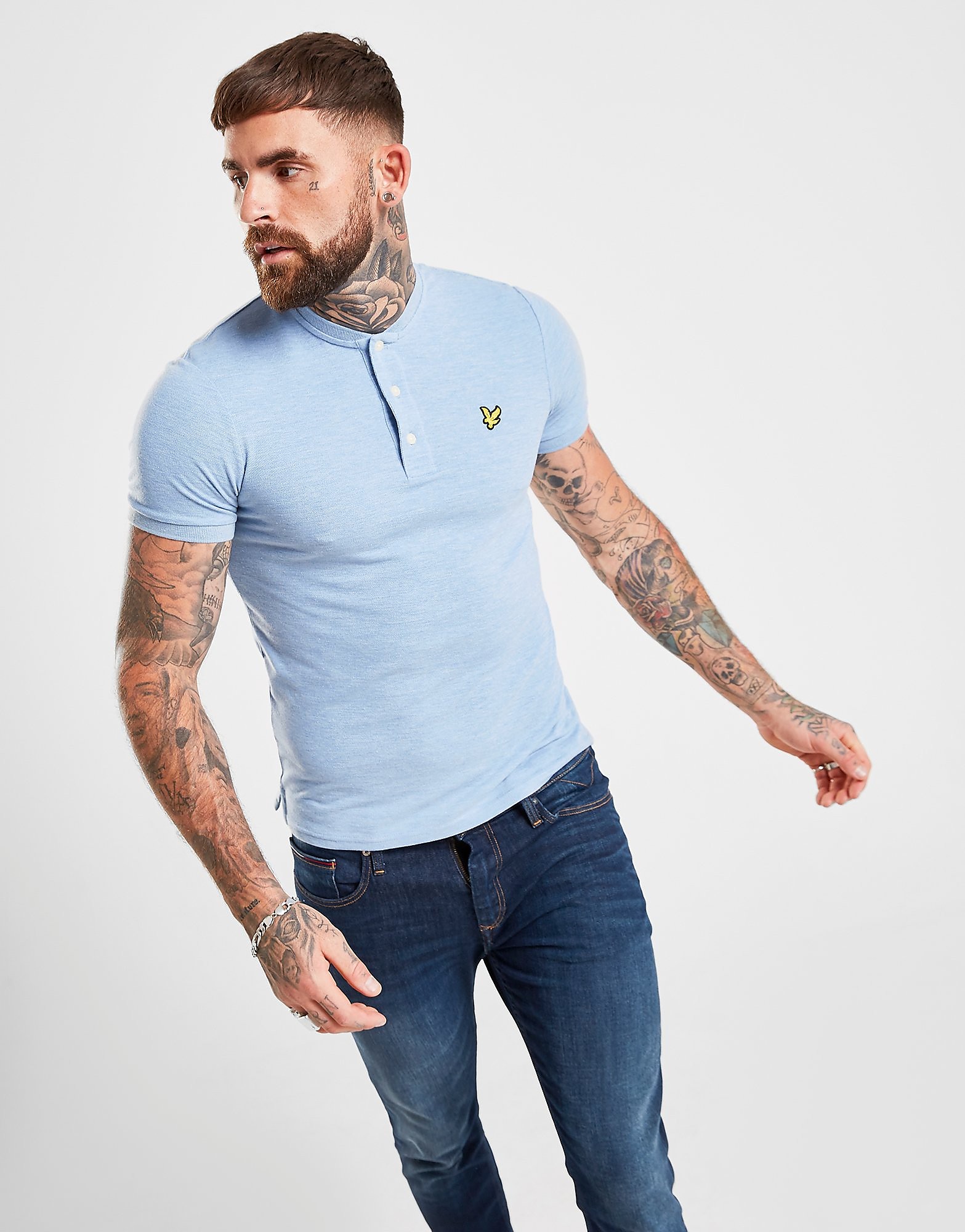 Lyle Scott Bomber Collar Polo Shirt Heren Alleen Bij Jd Blauw lyle scott kopen in de aanbieding