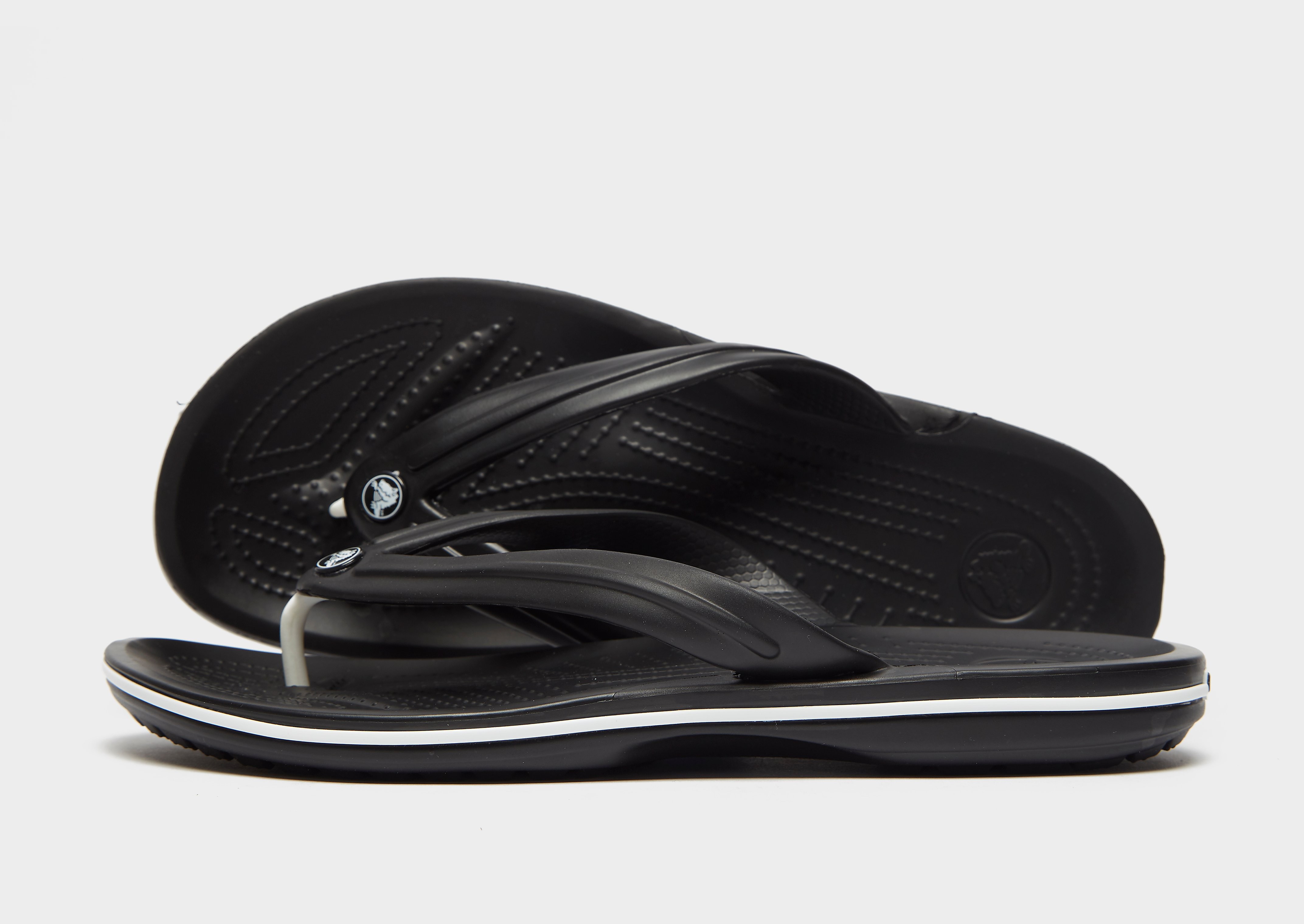 

Crocs Crocband Flip Flops - Black/White - Mens, Black/White
