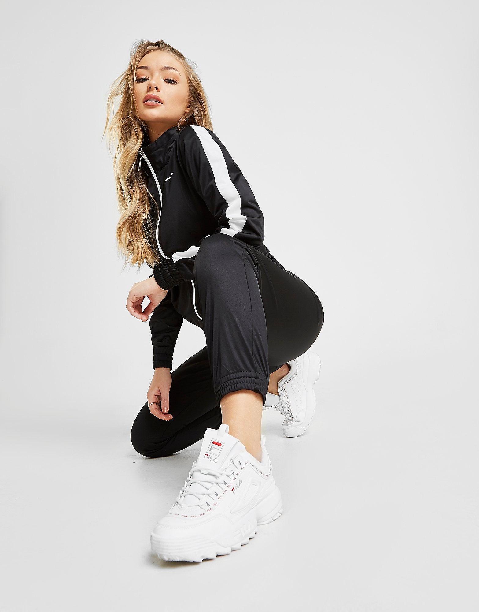 

Champion Logo Stripe Tracksuit - Only at JD - Black/White - Womens, Black/White