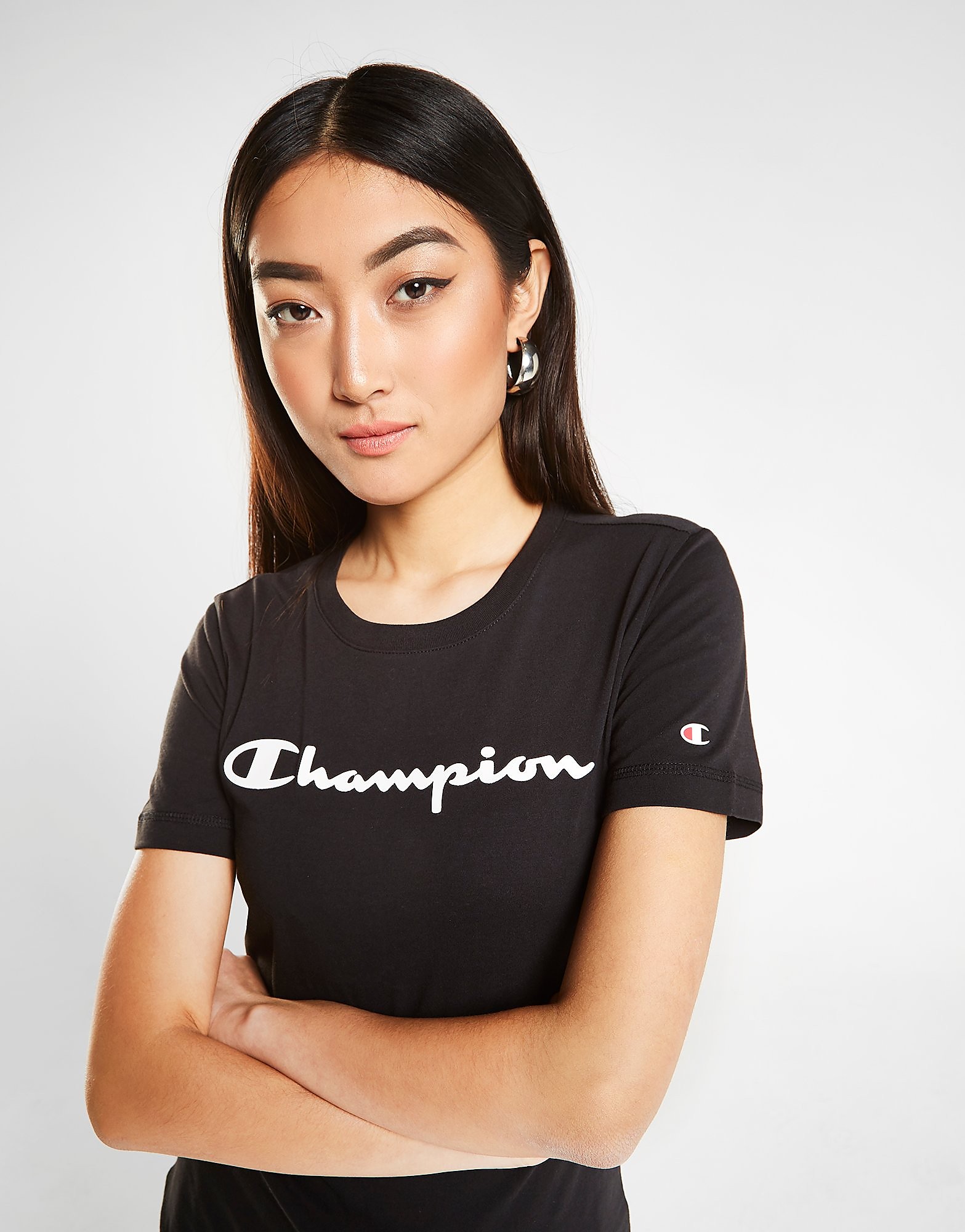 

Champion Core Logo T-Shirt - Black/White - Womens, Black/White