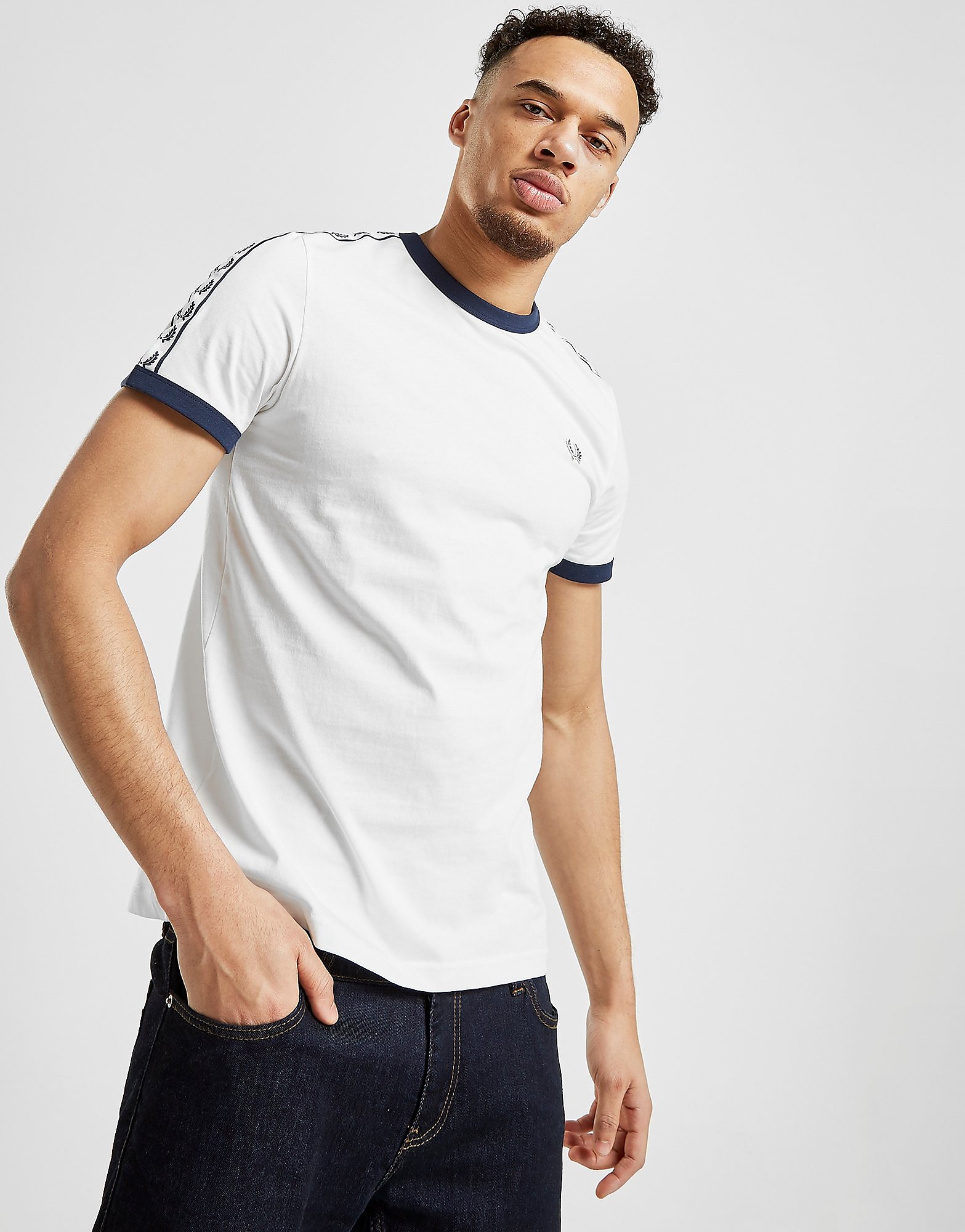 

Fred Perry Taped Ringer T-Shirt - White/Navy, White/Navy